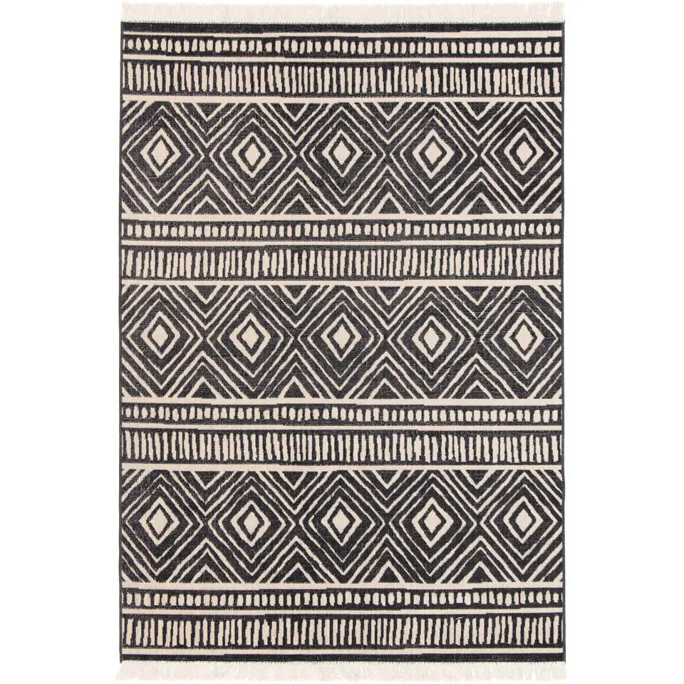 Dutch Lifestyle - Katoen - Vloerkleed - 160x230cm - Zwart