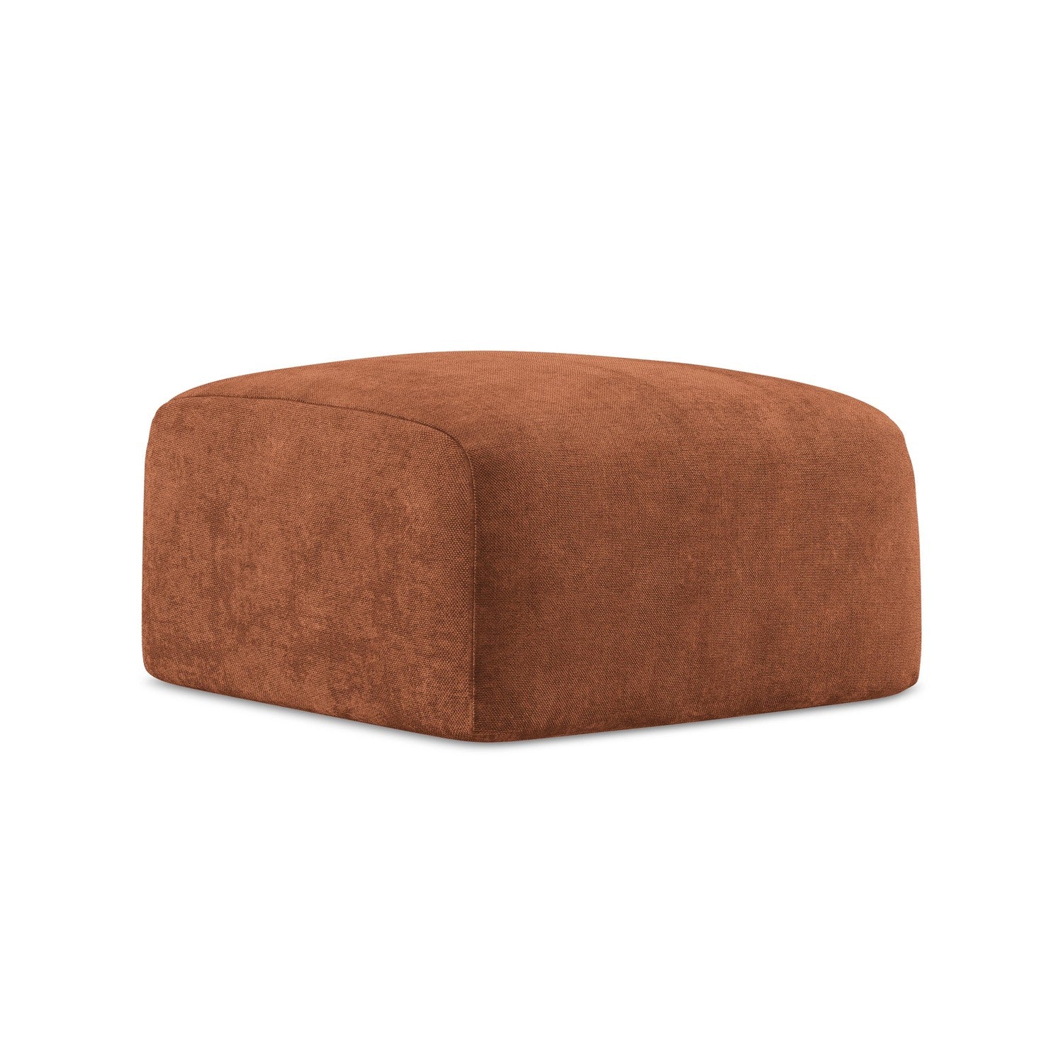 LaMiaSofa Poef Savona - chenille stof - terracotta - 65x65x40