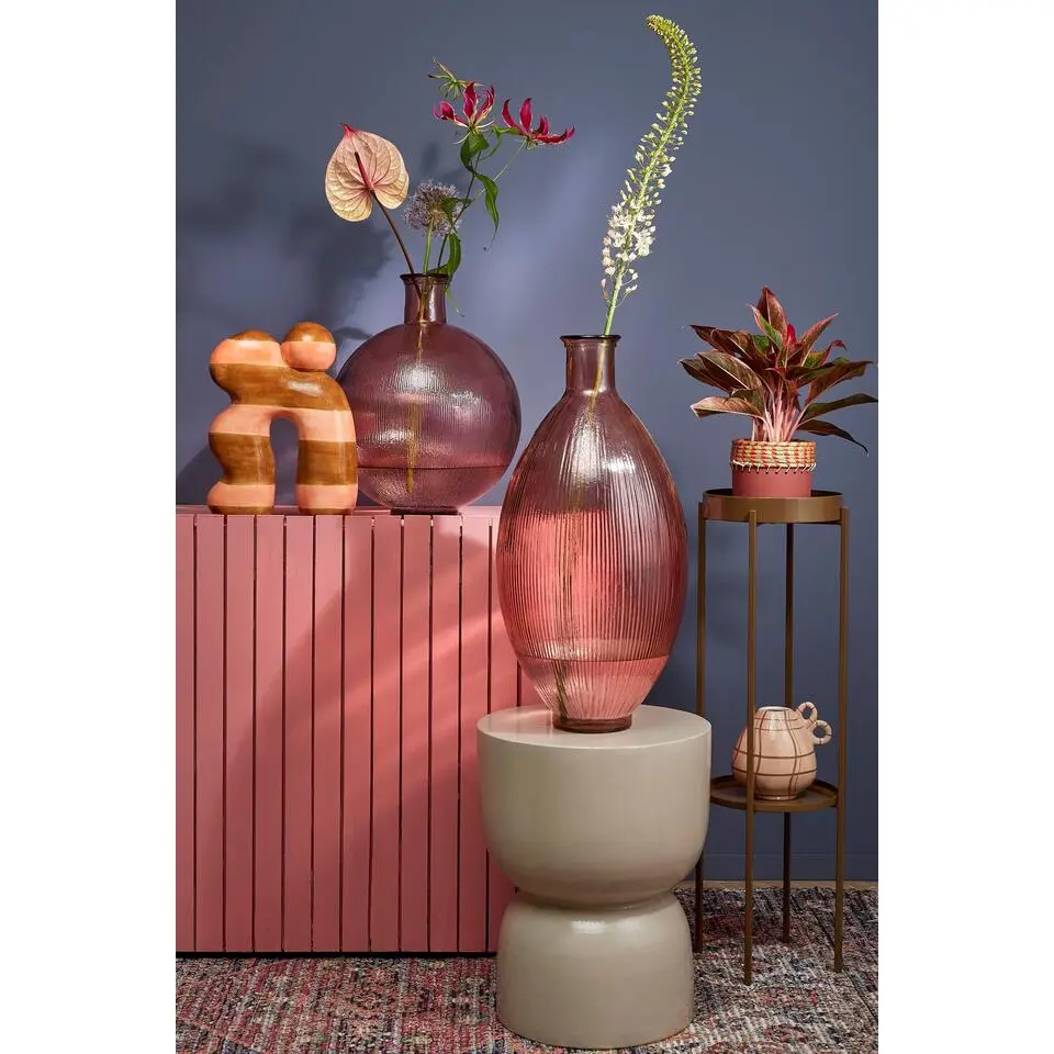 Mica Decorations Firenza Fles Vaas - H42 x &Oslash;34 cm - Lichtroze