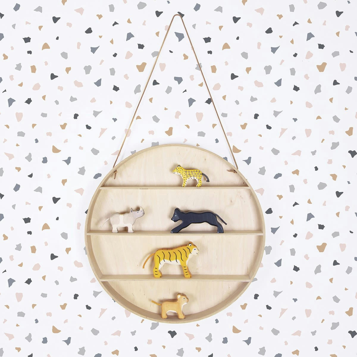 TANZANIA - Papier peint terrazzo en Papier Blanc 50cm x 10m