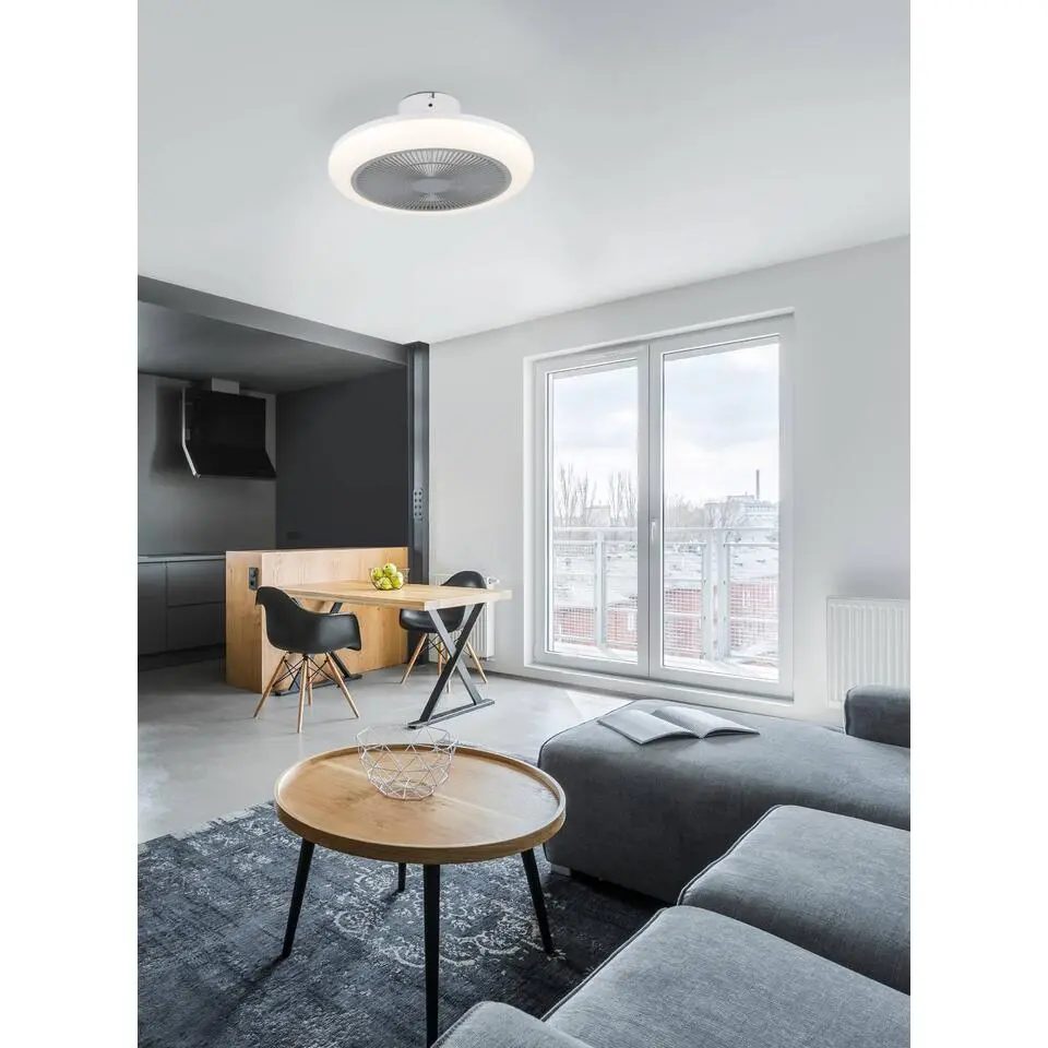 EGLO Kostrena Plafondlamp met ventilator - LED-CCT - Wit/Grijs