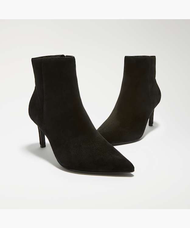 Obsessively Black - Wide Fit Pointed Toe Heel Ankle Boots