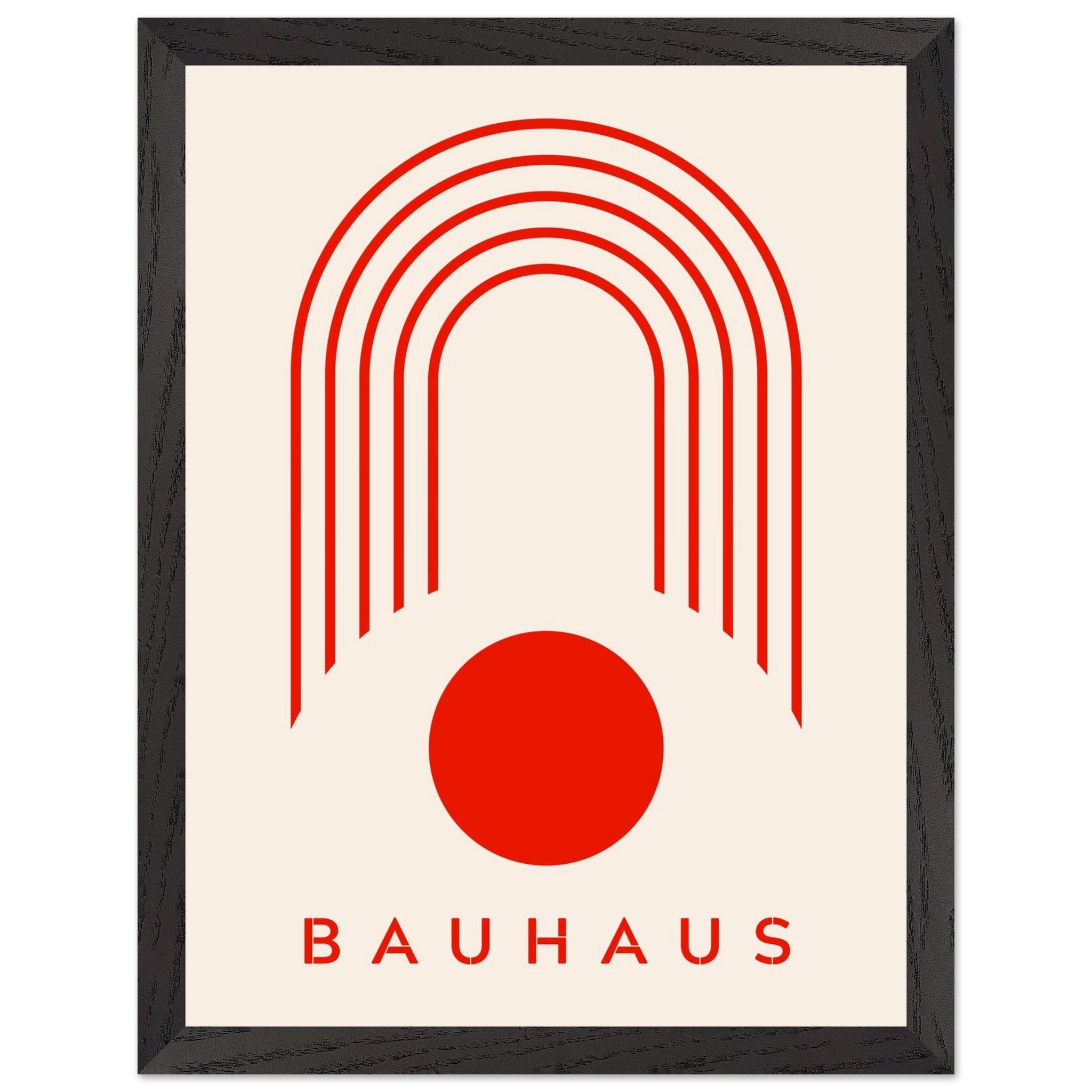 Artfulprints Poster met Lijst Bauhaus - Red arches  - 30x40 cm - Rood
