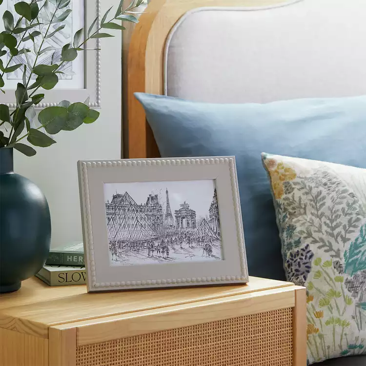 Habitat Beaded Grey Wooden Picture Frame - 4x6"