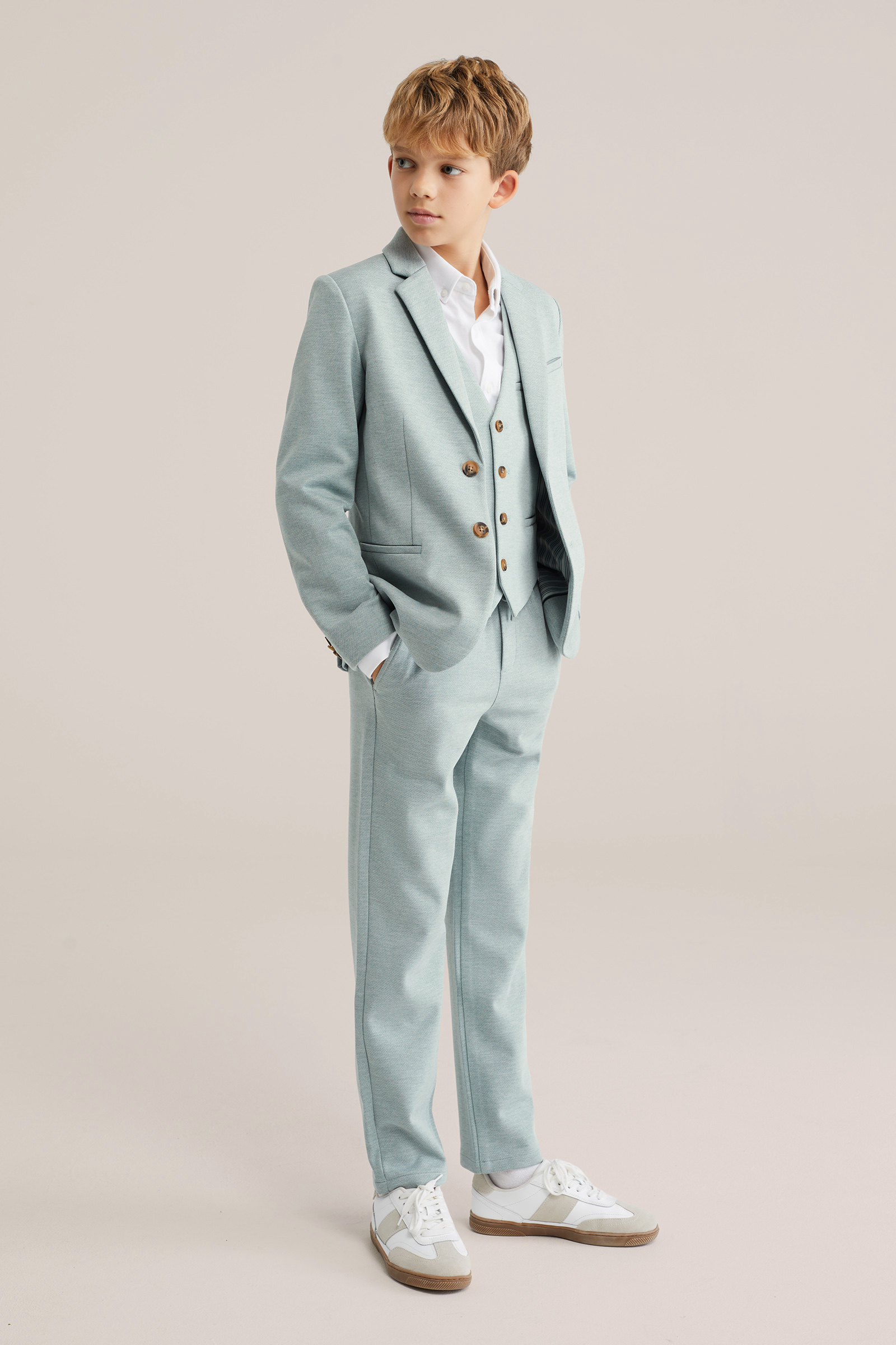 Jongens regular fit broek met stretch