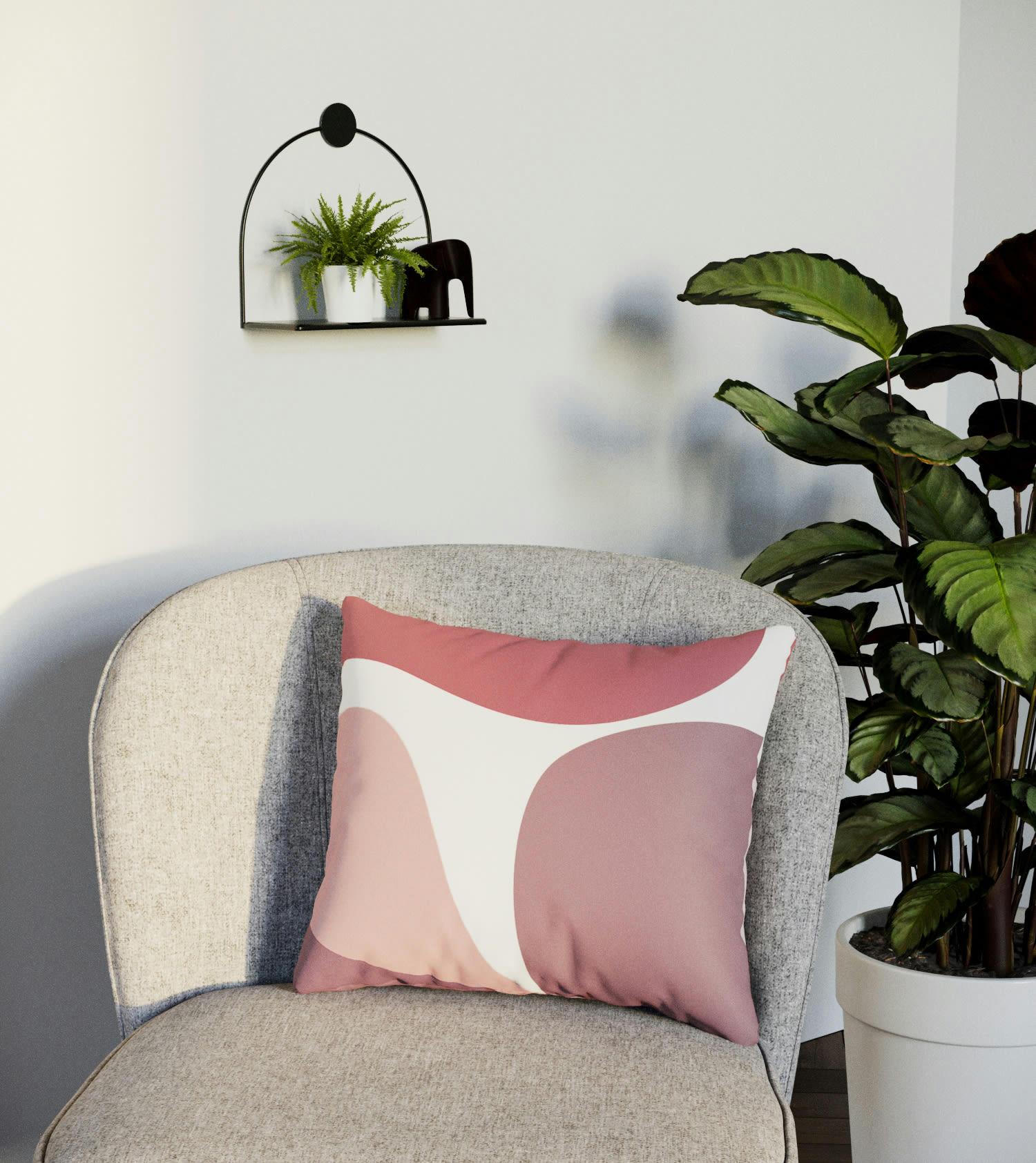 SAGAN - Coussin carré rose déhoussable 40x40cm