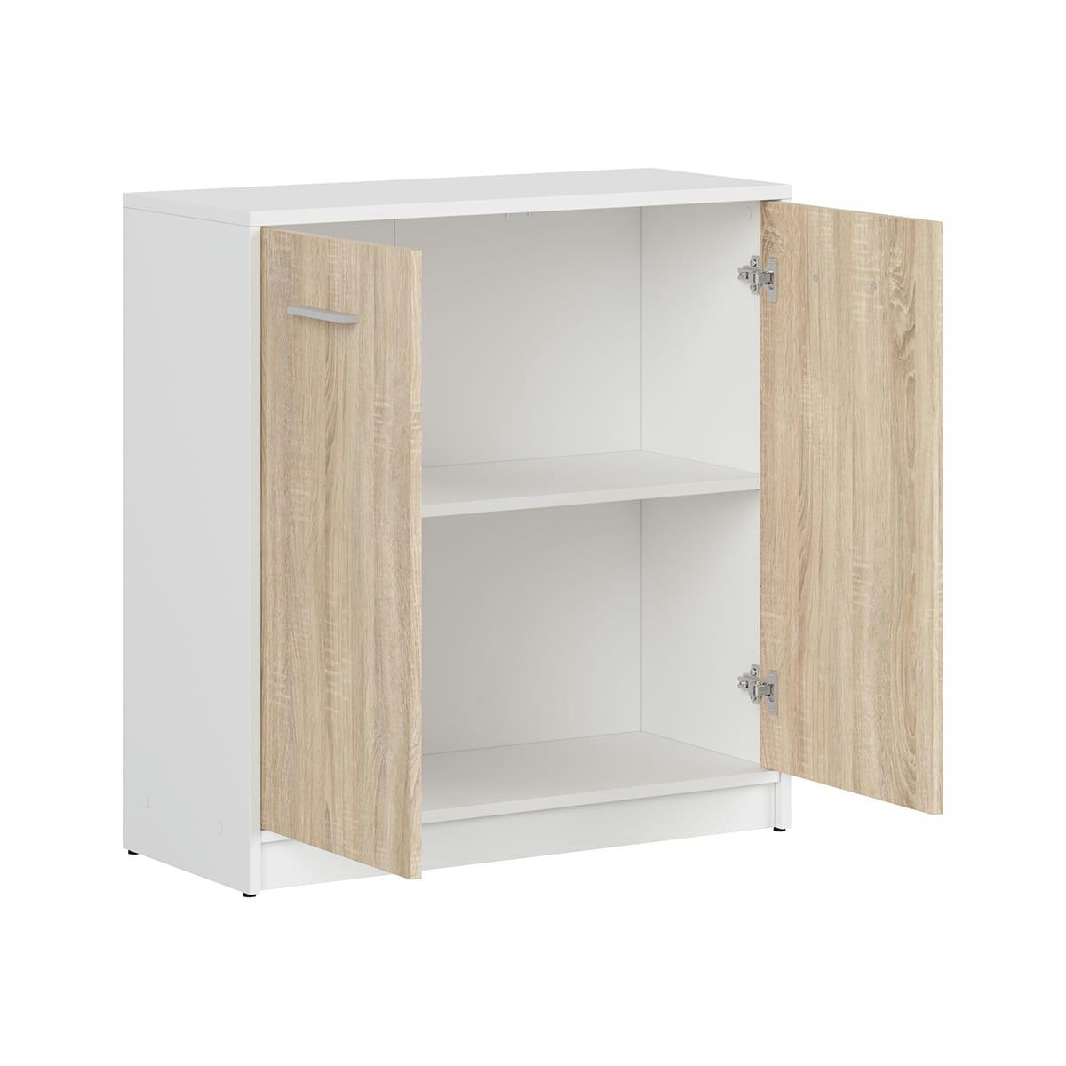 - Buffet 2 portes stratifiés naturel et blanc