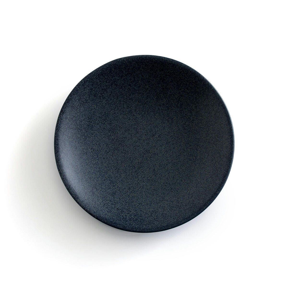 Lot de 4 assiettes plates, grès émaillé, Preto