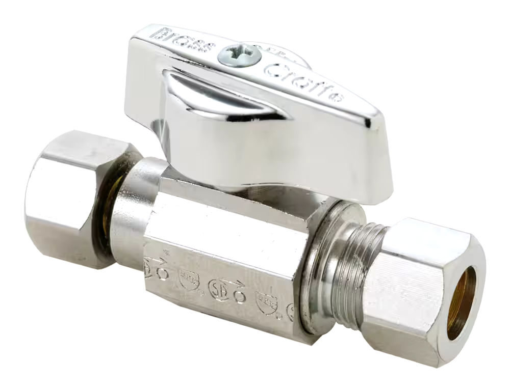 BrassCraft Straight Valve, 3/8-in FIP x 3/8-in Comp.