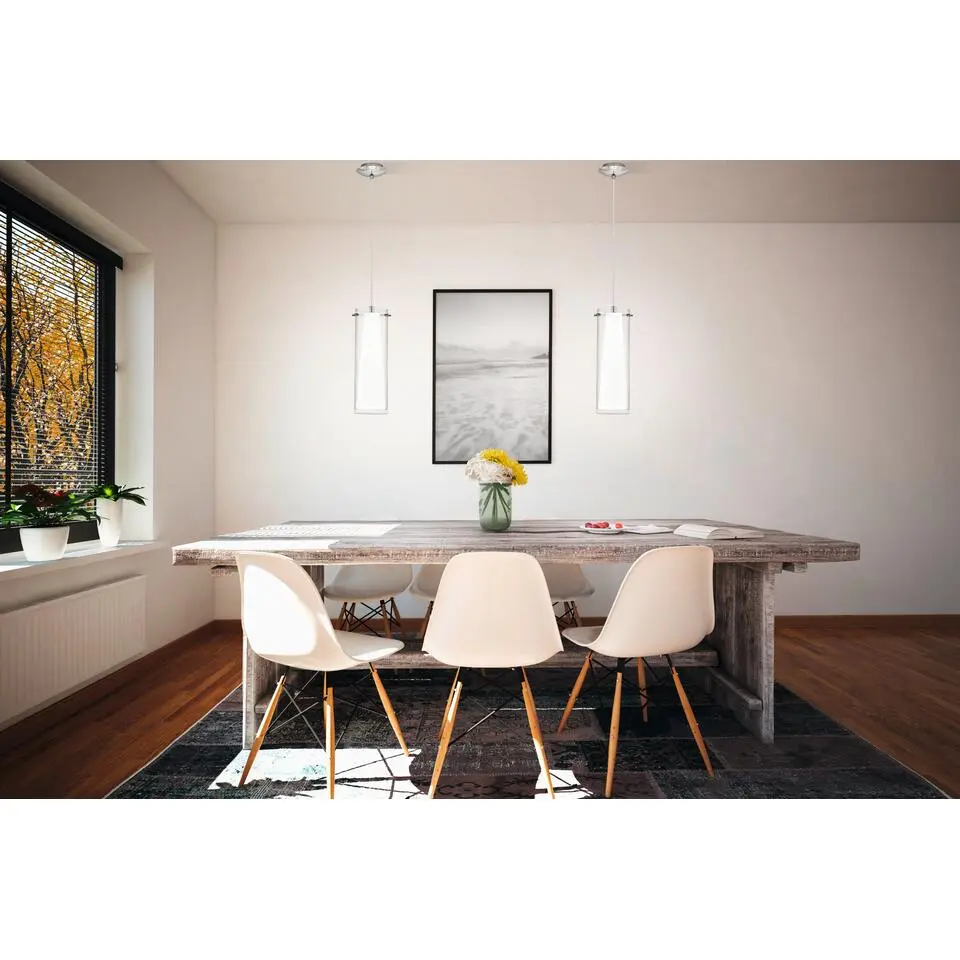 EGLOPinto-Hanglamp-1Lichts-Chroom-Helder,Wit