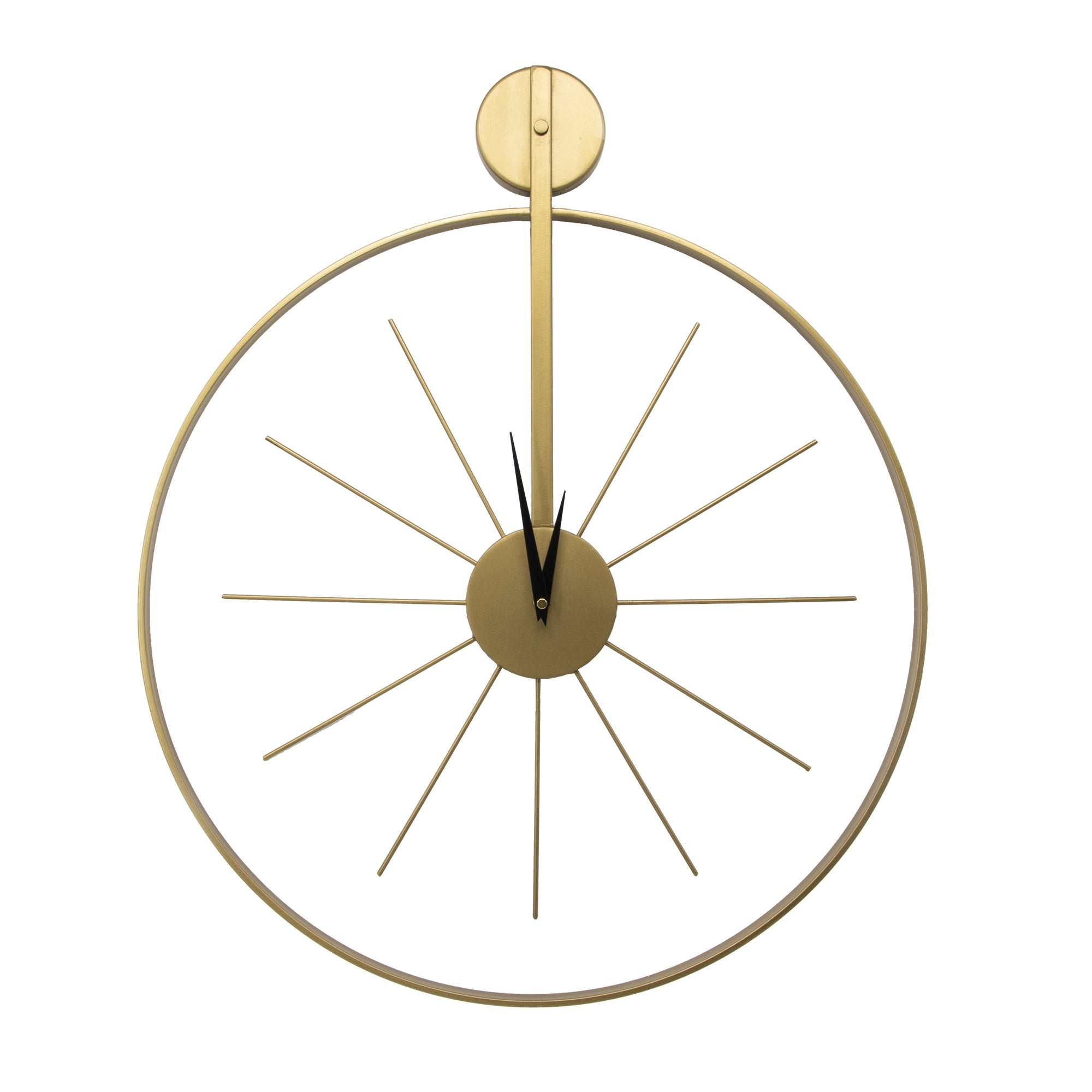 Art for the Home Klok - Luxe Gouden Ronde Hangende Klok - 55cm x 65 cm