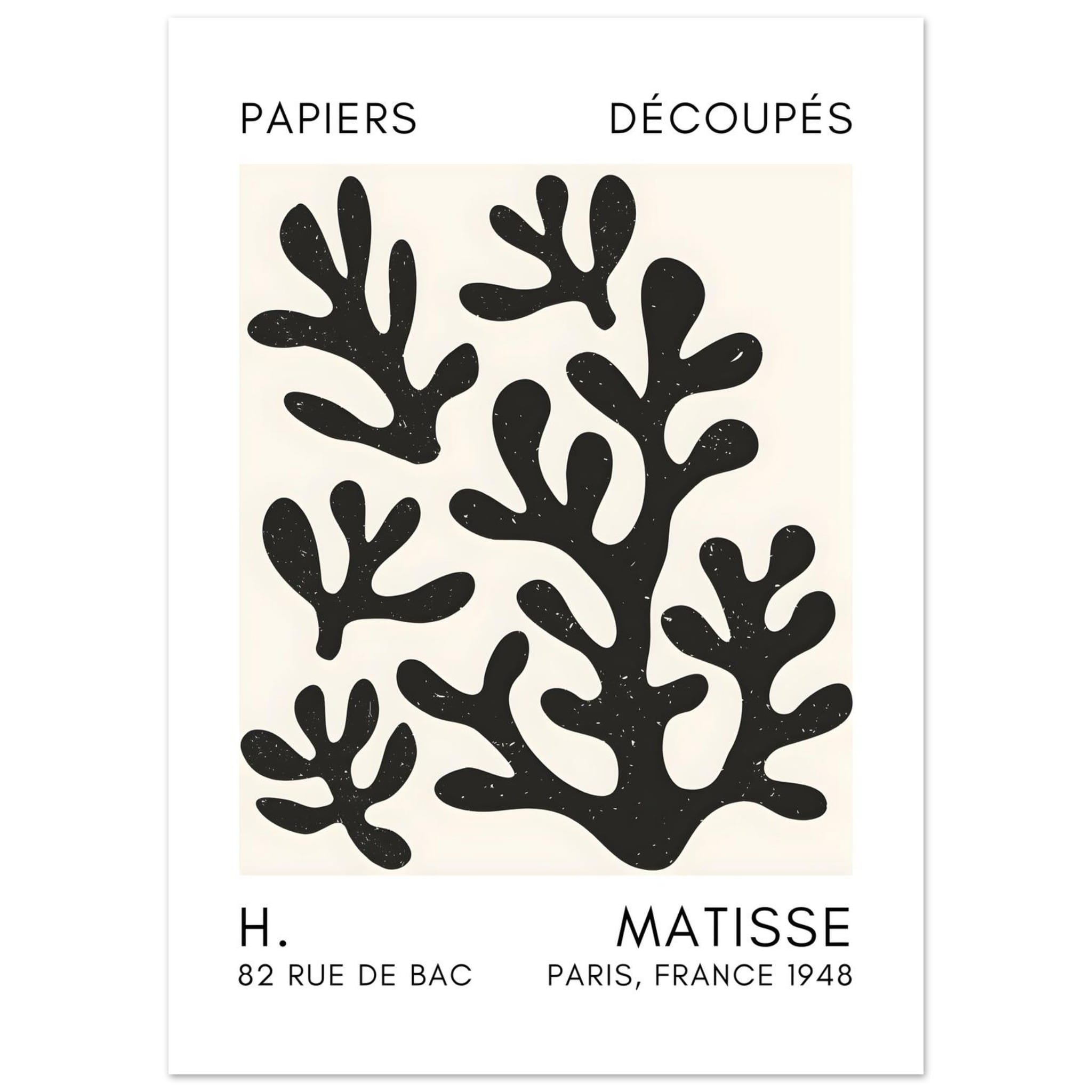 Artfulprints Poster Matisse – Coral shadows black  - 50x70 cm - Zwart