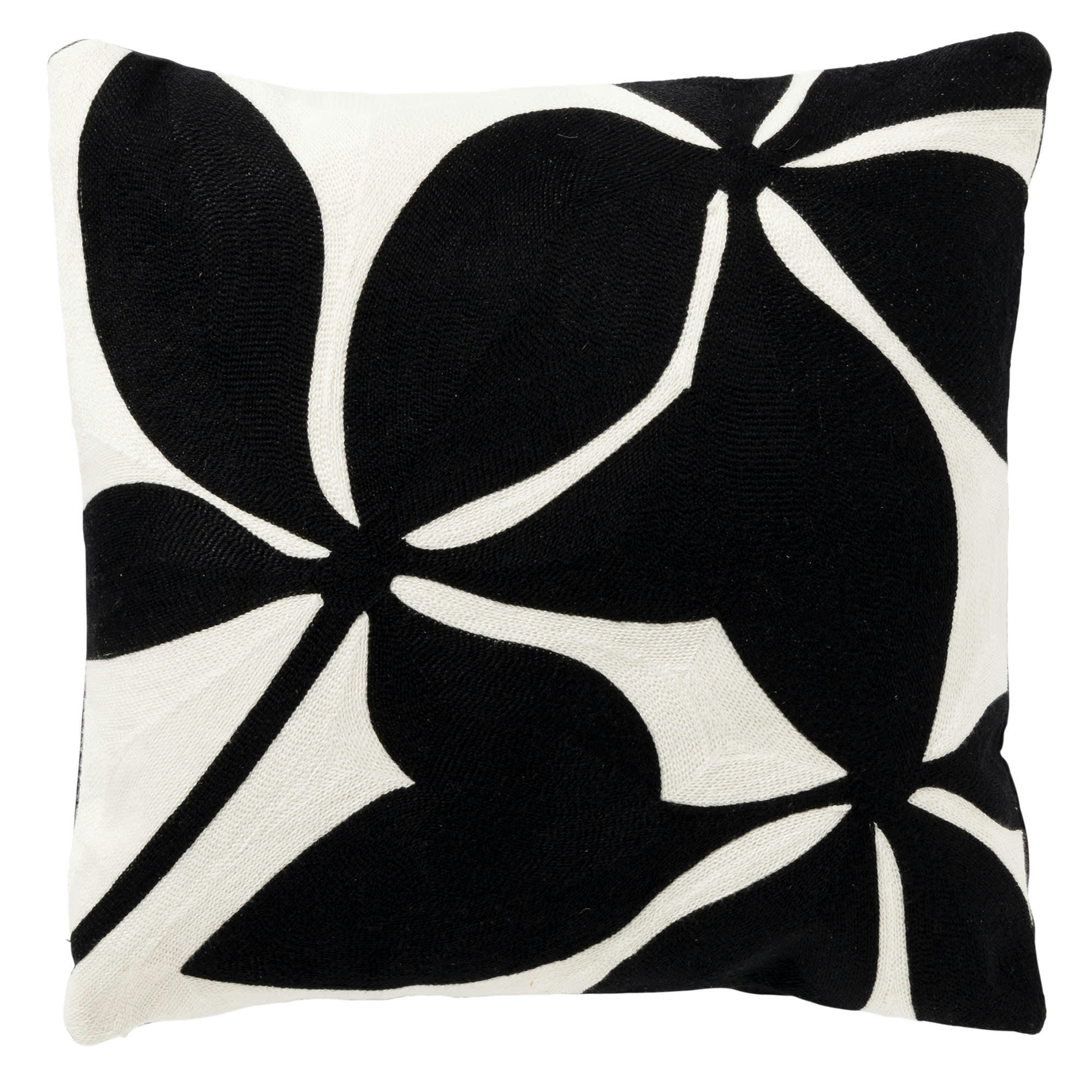 ELINA - Coussin - blanc en polyester 45x45 cm avec motif fleuri