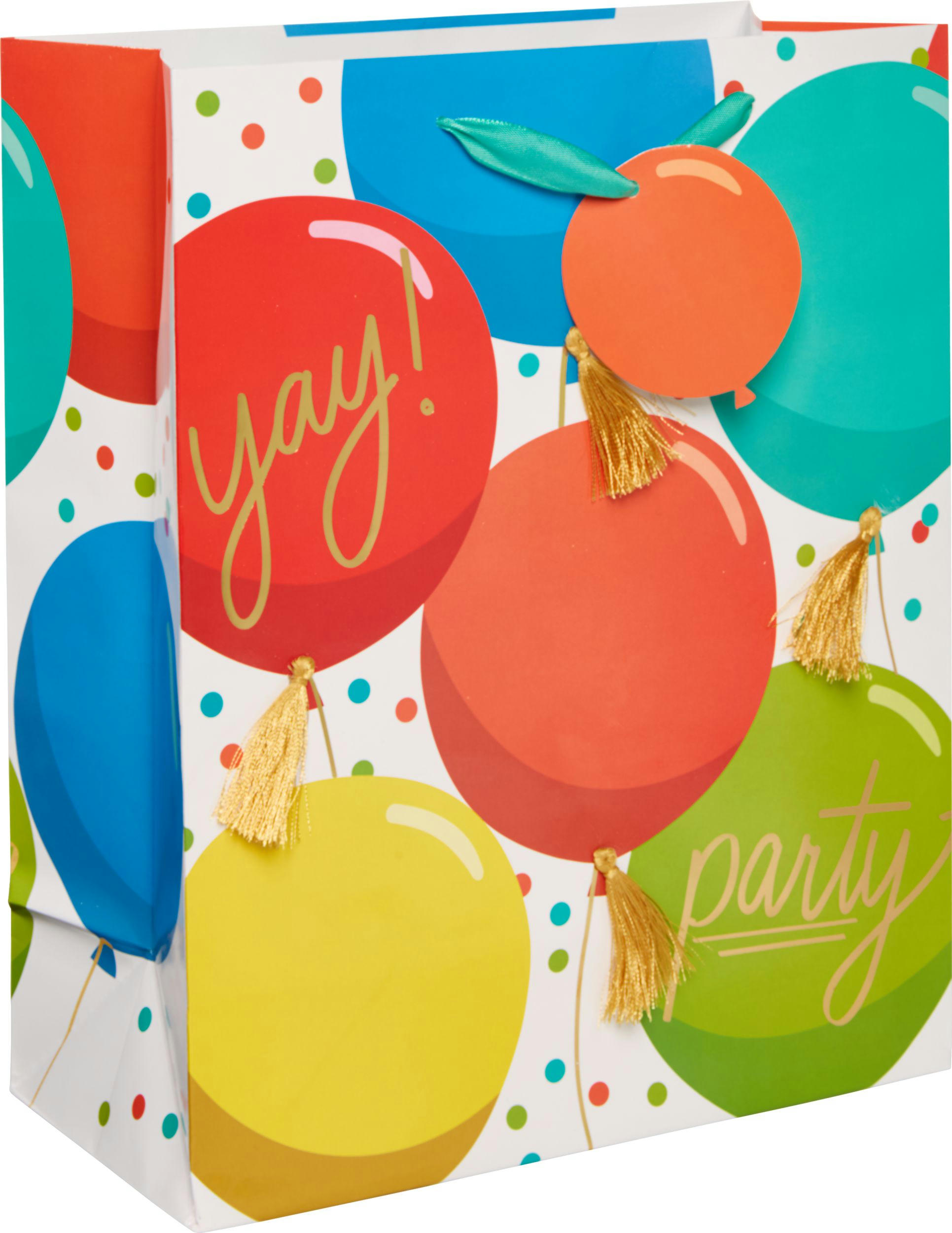 Medium Glossy colourful Balloons Gift Bag