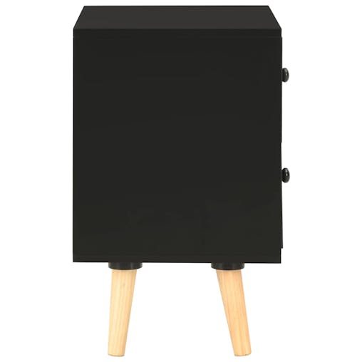 NNEVL Bedside Cabinets 2 pcs Black 40x30x50 cm Solid Pinewood
