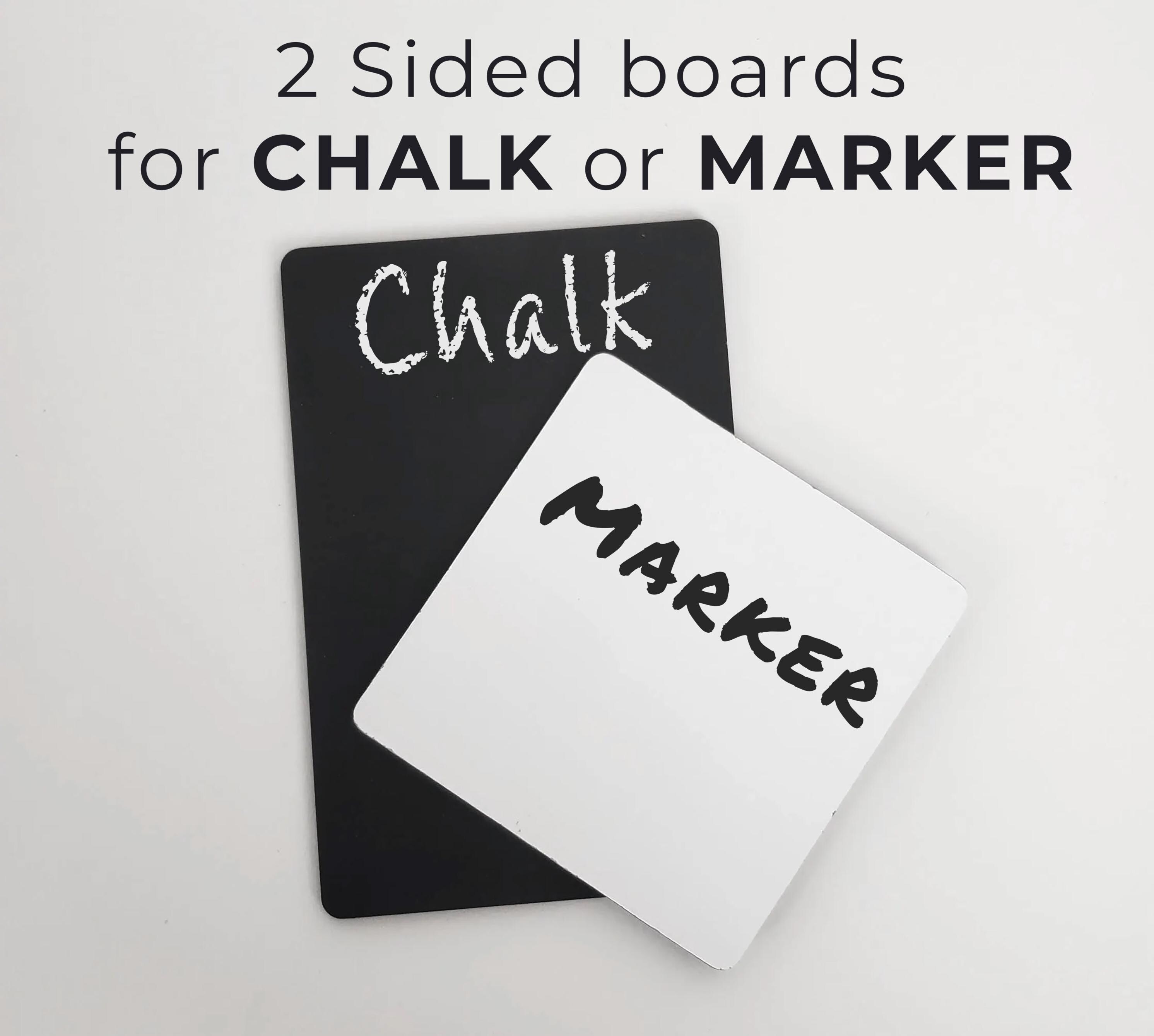 Oak Wood Chalkboard & Whiteboard Sign with Stand: Double-Sided Display