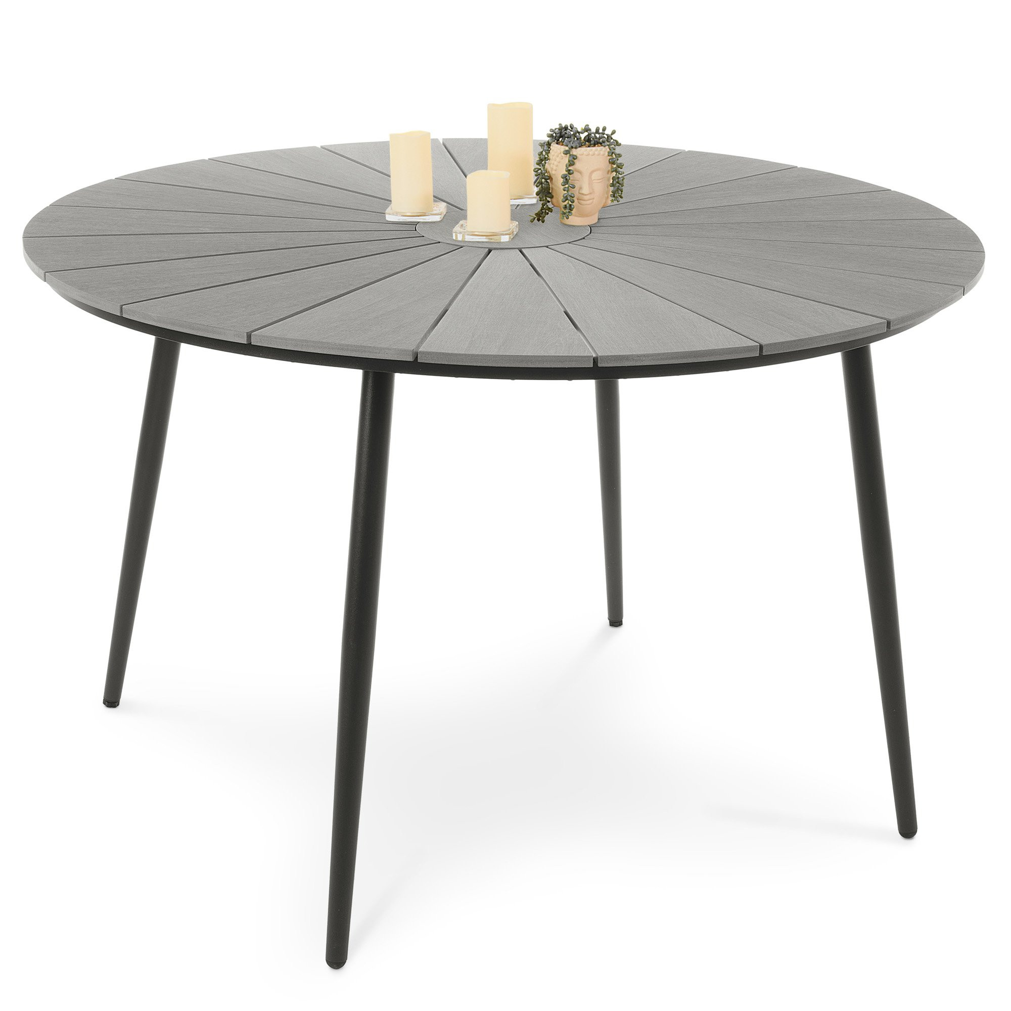 Stół ogrodowy aluminiowy okrągły 120 cm Palermo szary