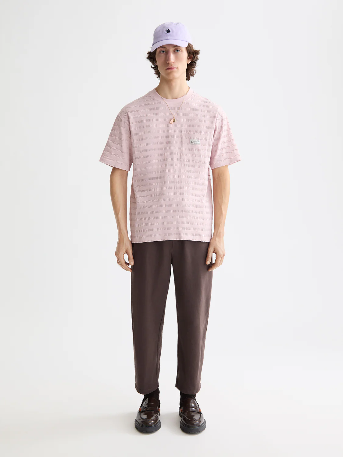 Relaxed-Fit Horizonal Textured T-Shirt