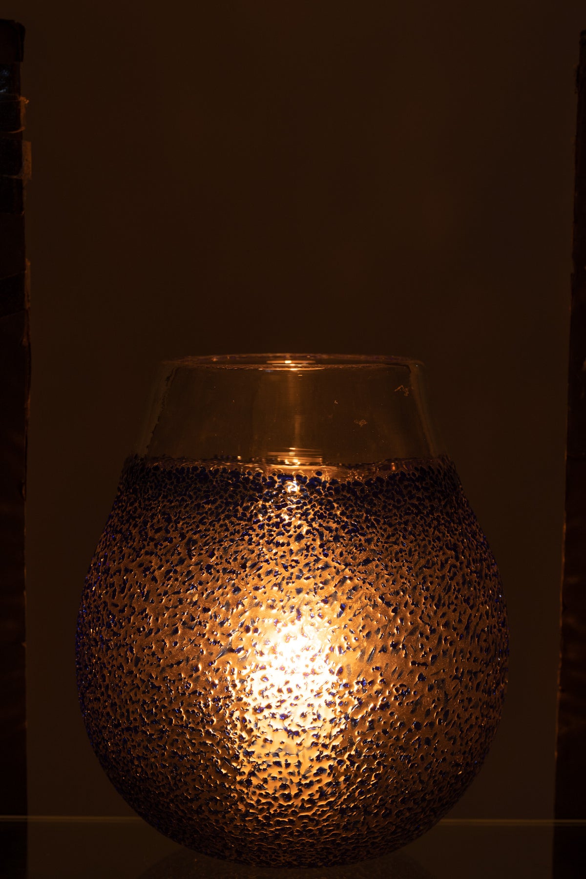 J-Line windlicht Santorini - glas - blauw