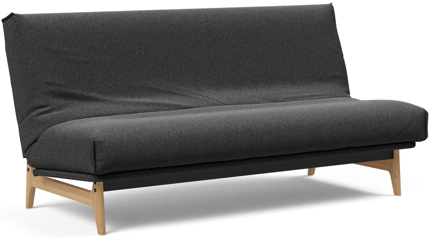 Innovation Aslak Houtskool Zwart Bouclé Slaapbank 140 cm