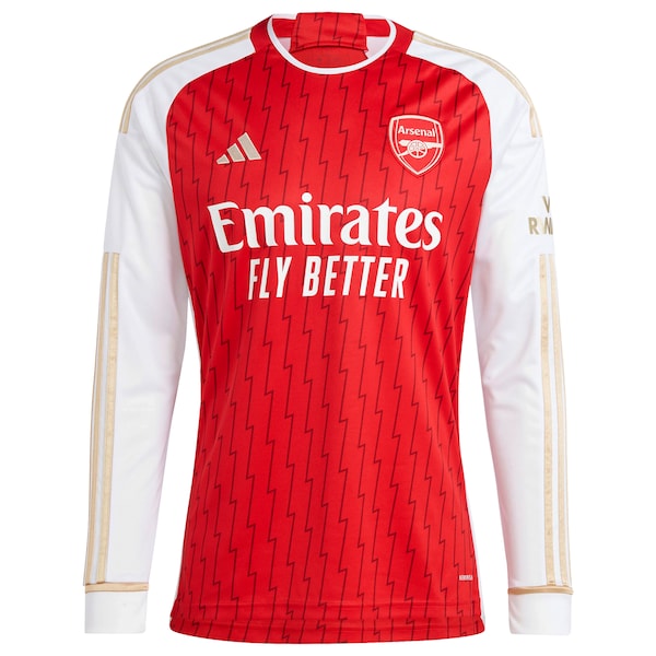 Arsenal adidas 2023/24 Home Replica Custom Long Sleeve Jersey - Red
