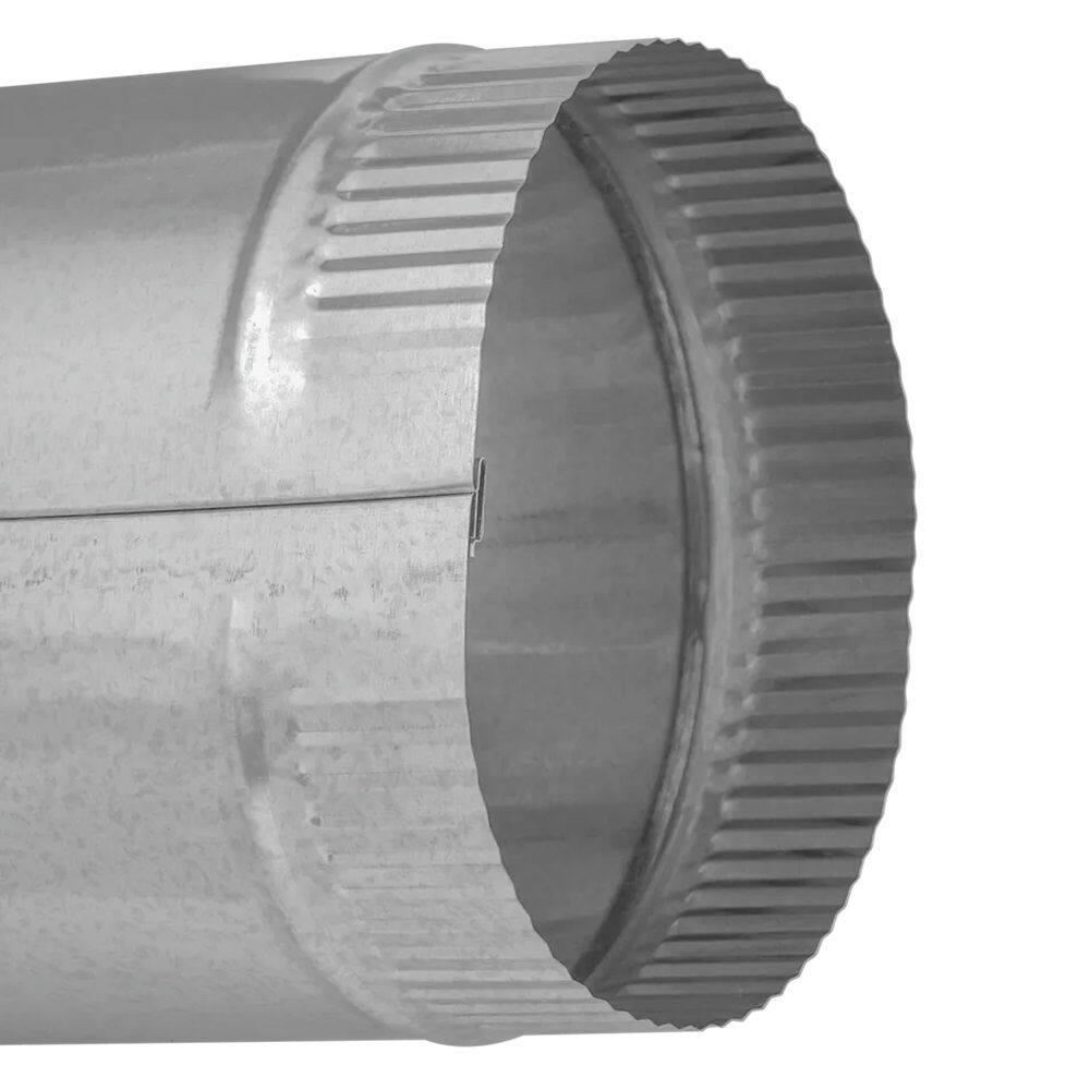 Imperial 30 Gauge Round Pipe For Warm/Cold Air, Galvanized Steel, 4-in Diameter, 30-in Length
