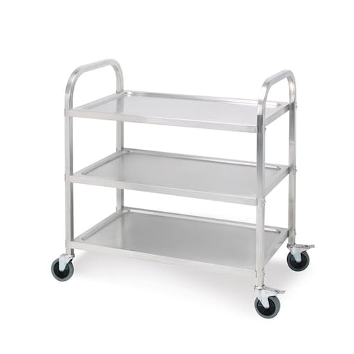 SOGA 3 Tier Stainless Steel Kitchen Food Trolley Utility Medium 85x45x90cm