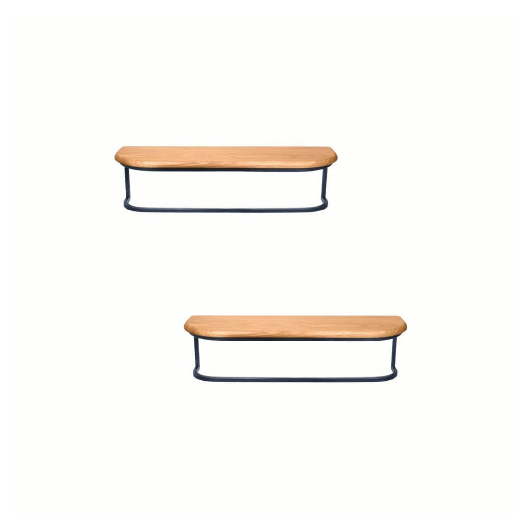 - DUO LIKE - 2 Étagères murale en bois massif - chene