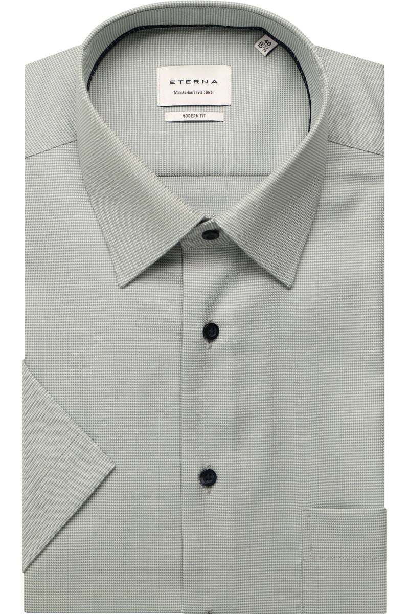 ETERNA Modern Fit Hemd grün, Strukturiert