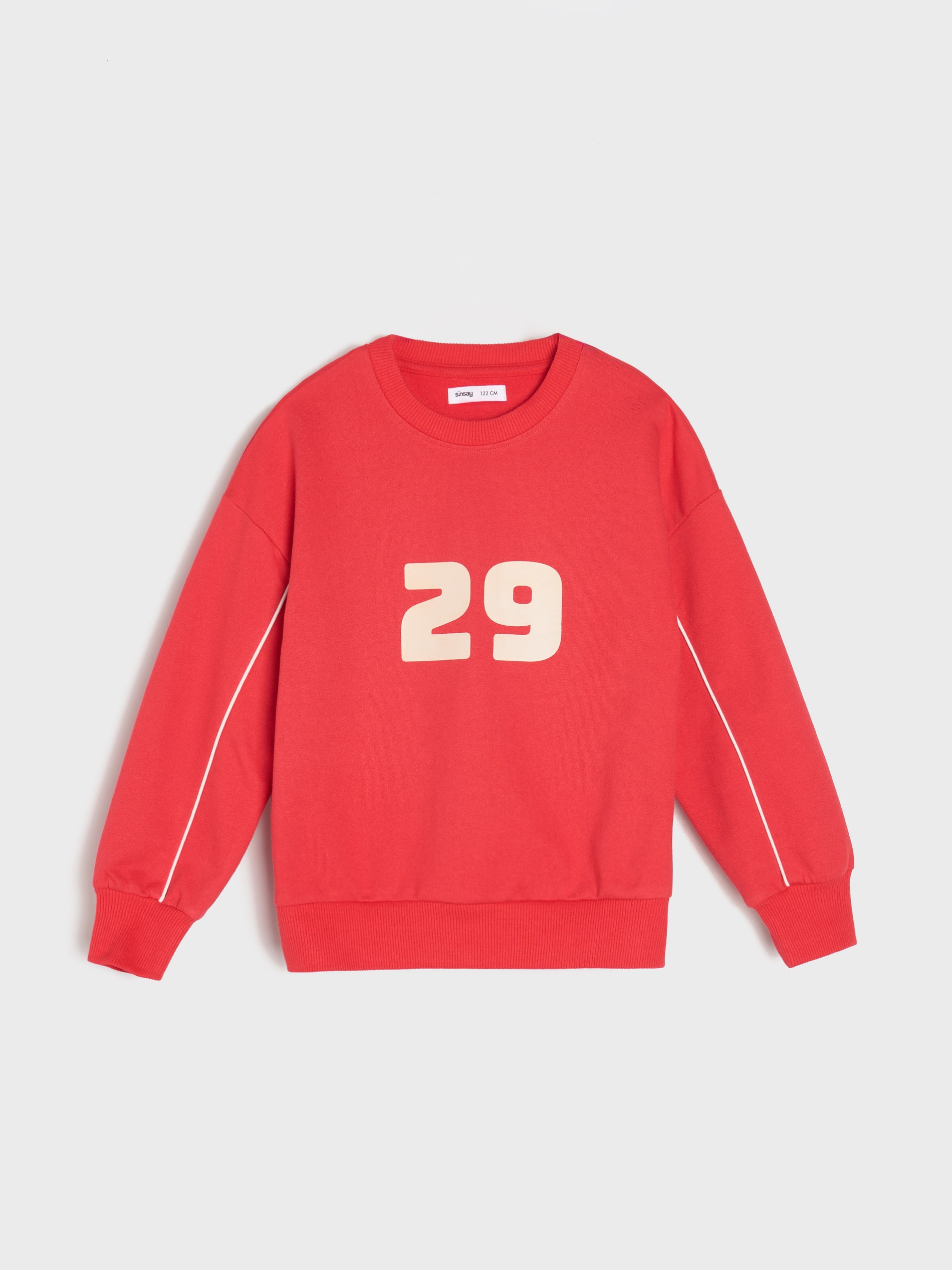 Bawełniana bluza crewneck z kontrastową lamówką