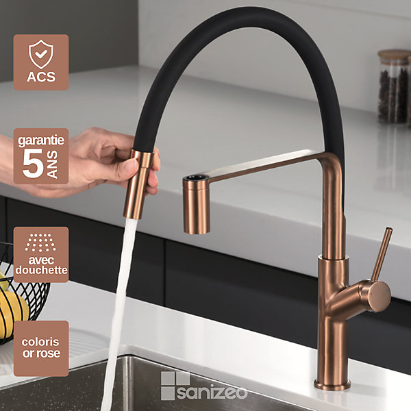 Mitigeur de Cuisine avec Douchette SENA Or Rose - GCE022/ORC IMEX PRODUCTS