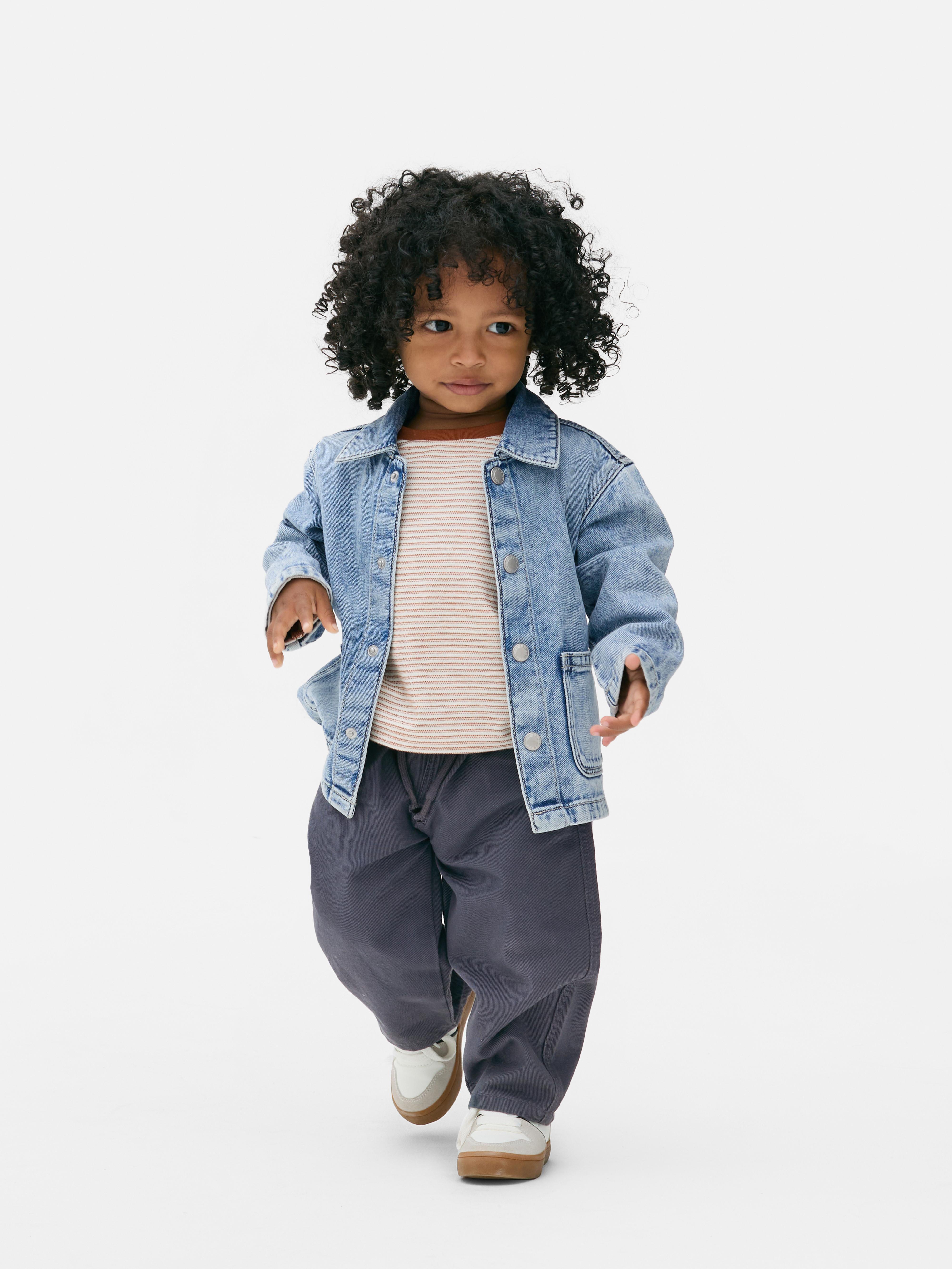 0-36mths | T-Shirt, Pants and Denim Shacket Set