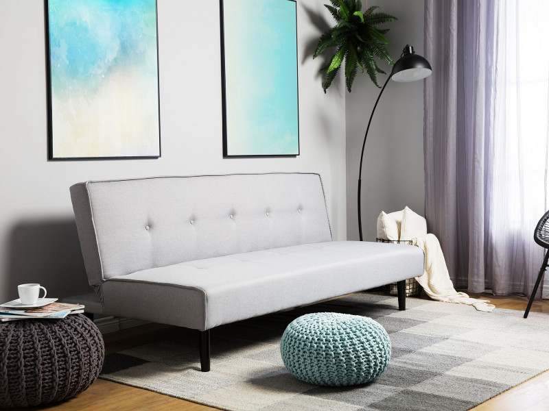 Sofa trzyosobowa rozkładana jasnoszara