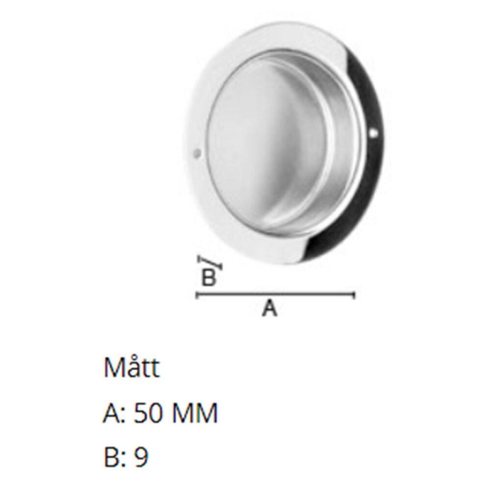SKYVEDØRHÅNDTAK BESLAGSBODEN BK903M 50MM BØRSTET STÅL