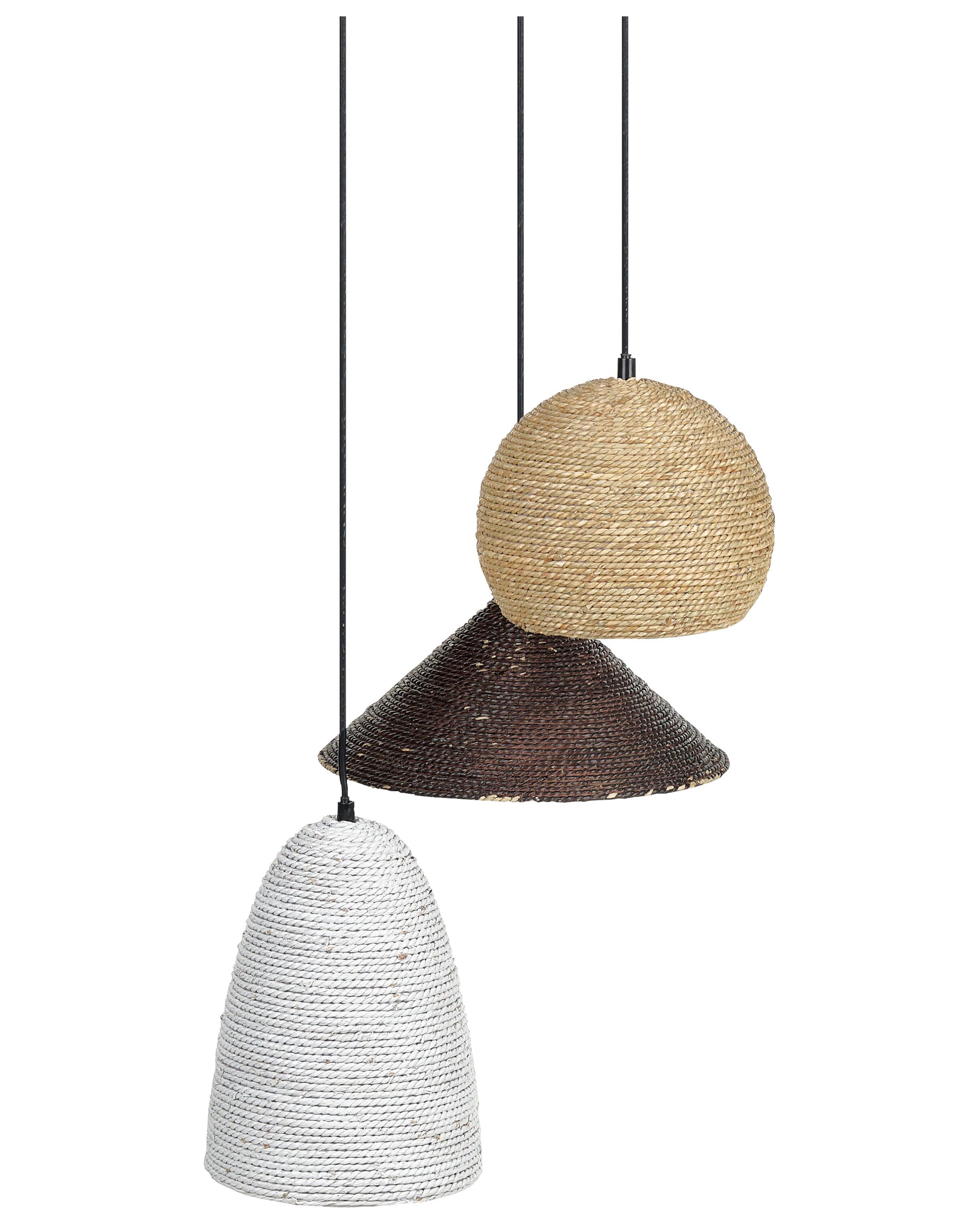 Pendant Lamp ENDRICK Wicker Natural White Brown