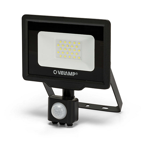 PADLIGHT5, projecteur LED SMD 20W IP44, noir, 4000K. Avec détecteur de mouvements