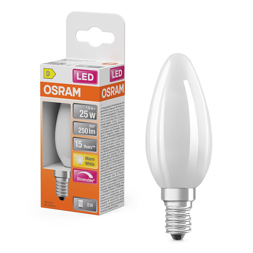 LYSPÆRE LEDVANCE LED SUPERSTAR DIMBAR E14 1,8W 2700K FROSTET