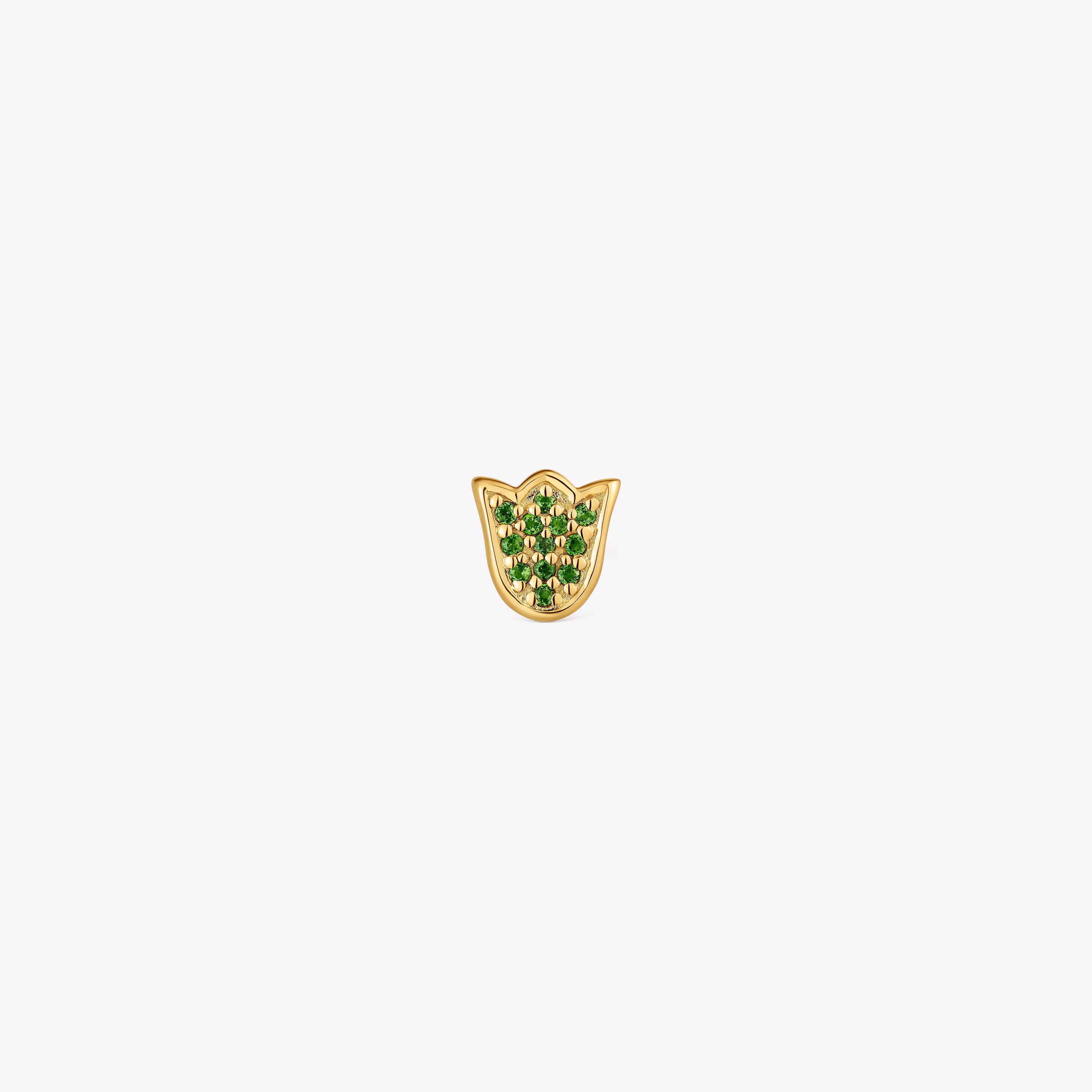 Charm TOUS 1950 tulipa con baño de oro 18 kt sobre plata y tsavoritas
