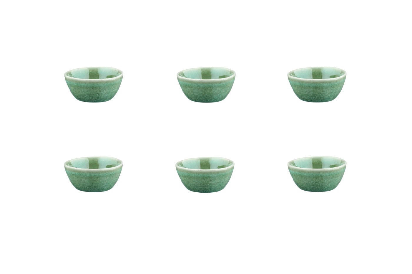 MAGMA - Lot de 6 petits bols en grès vert D9