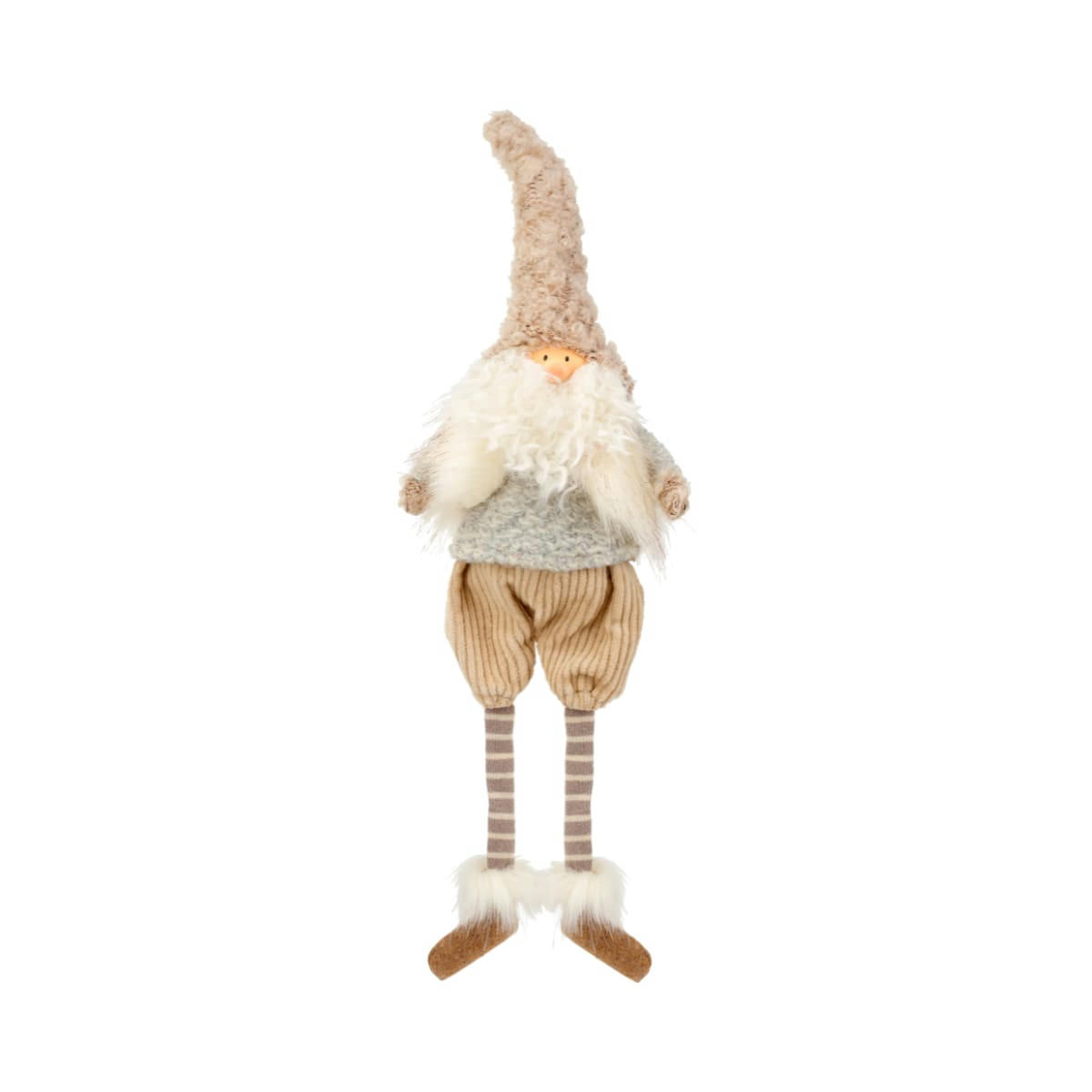 NOËL - Figurine Père noël viking à susprendre beige H37
