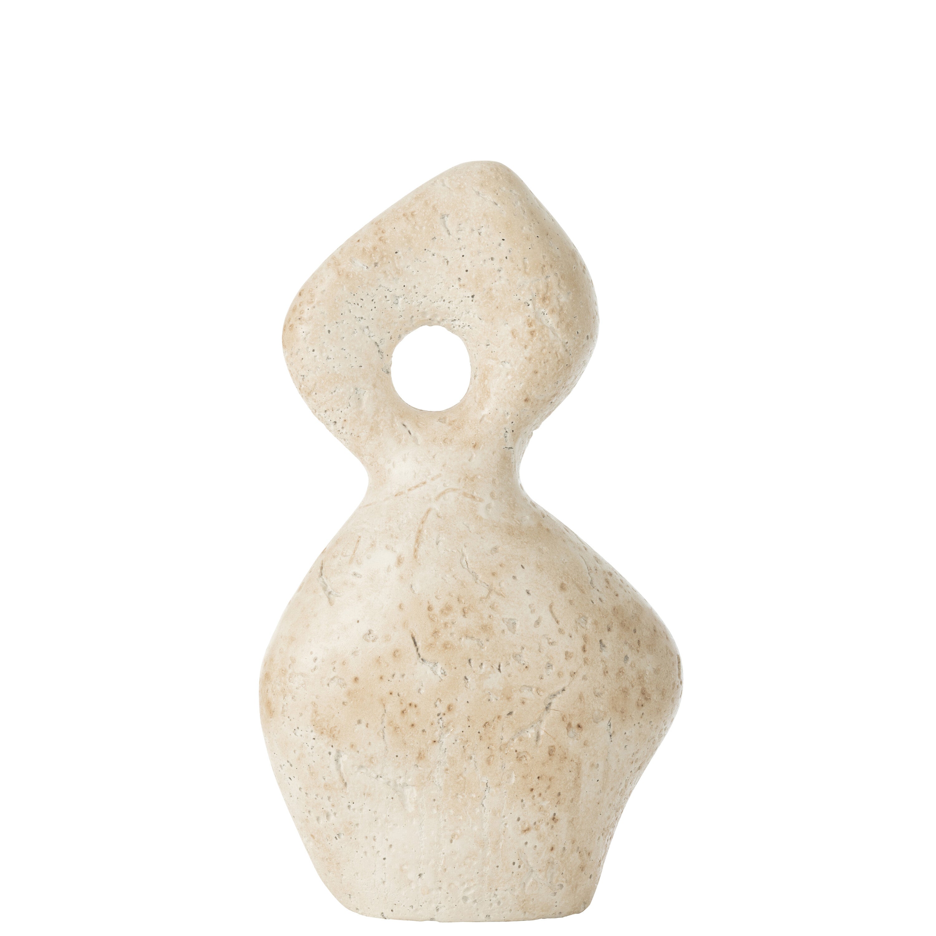 J-Line decoratie Abstract Olina - keramiek - creme - large