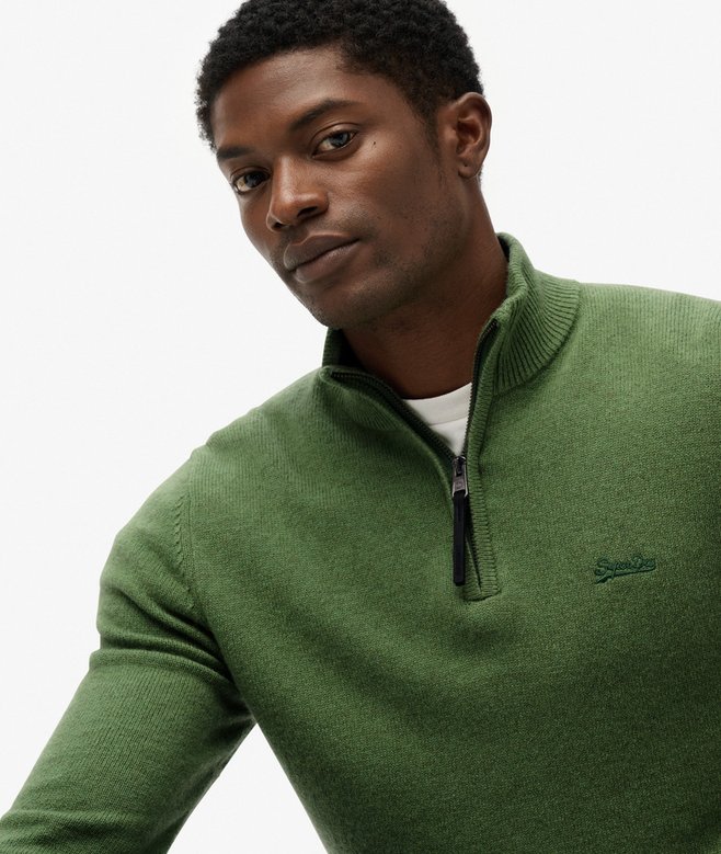 Wool Blend Half Zip Jumper