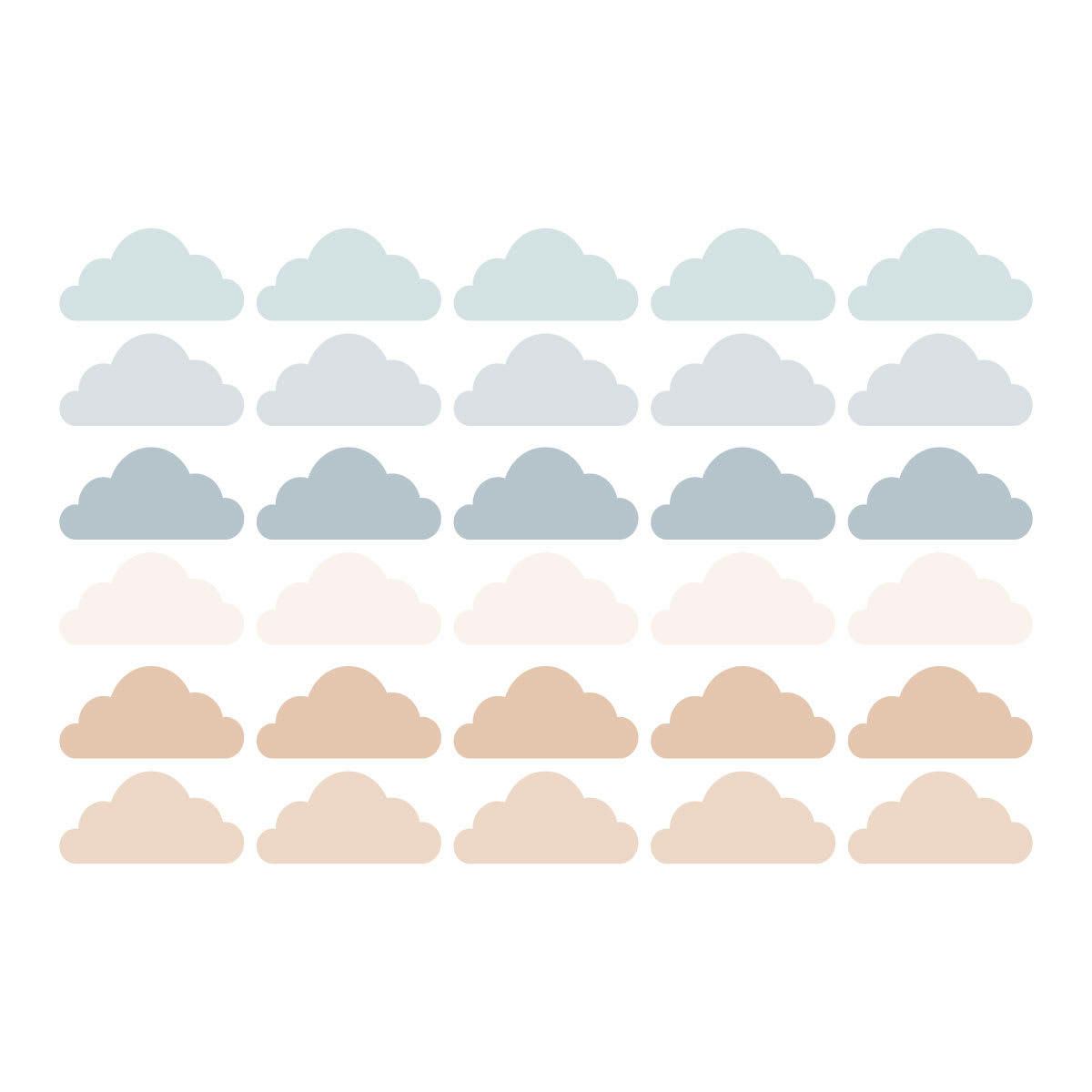 CLOUDS2 - Stickers muraux en vinyle nuages bleu et beige