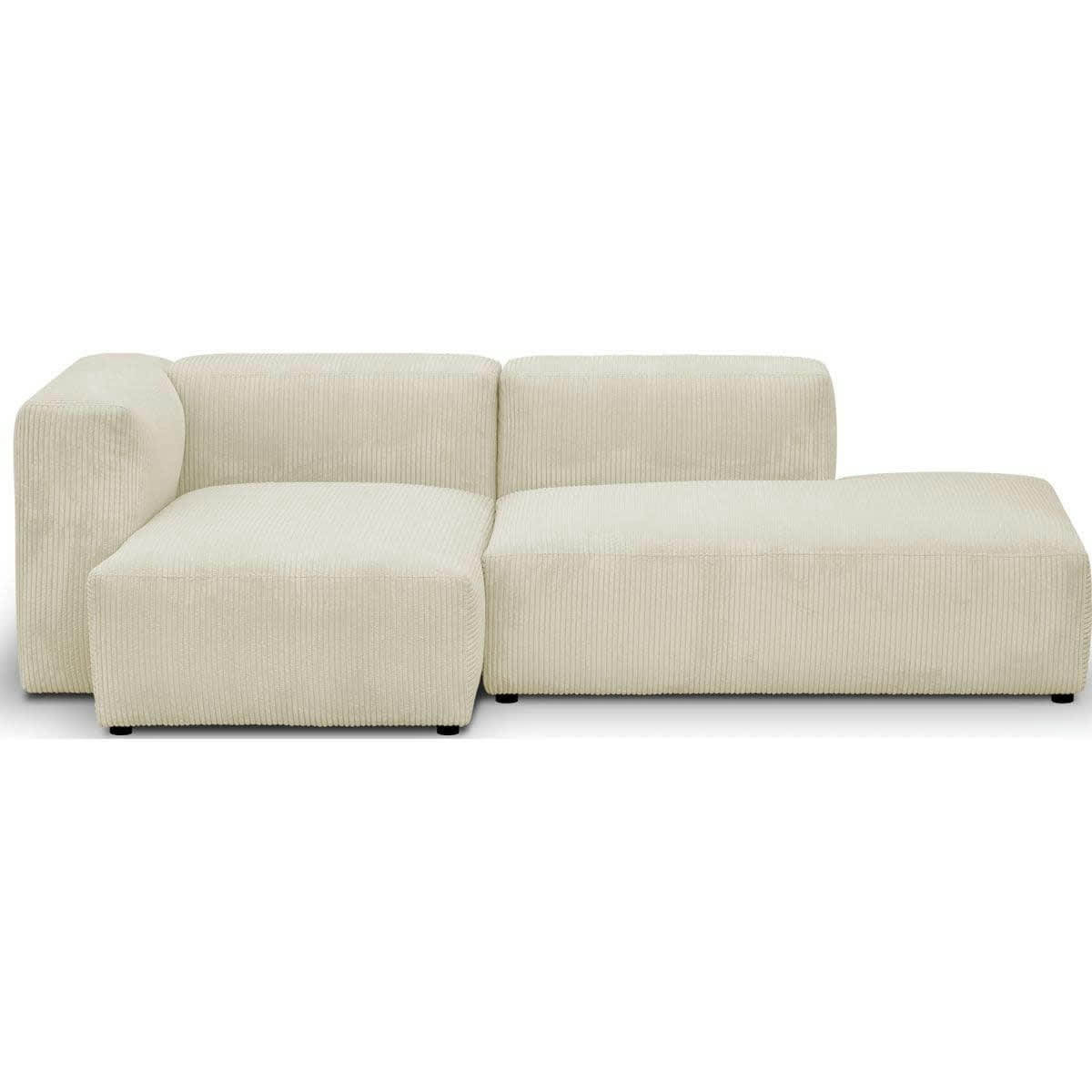 MODULO - Canapé modulable angle gauche 3/4 places en velours côtelé beige