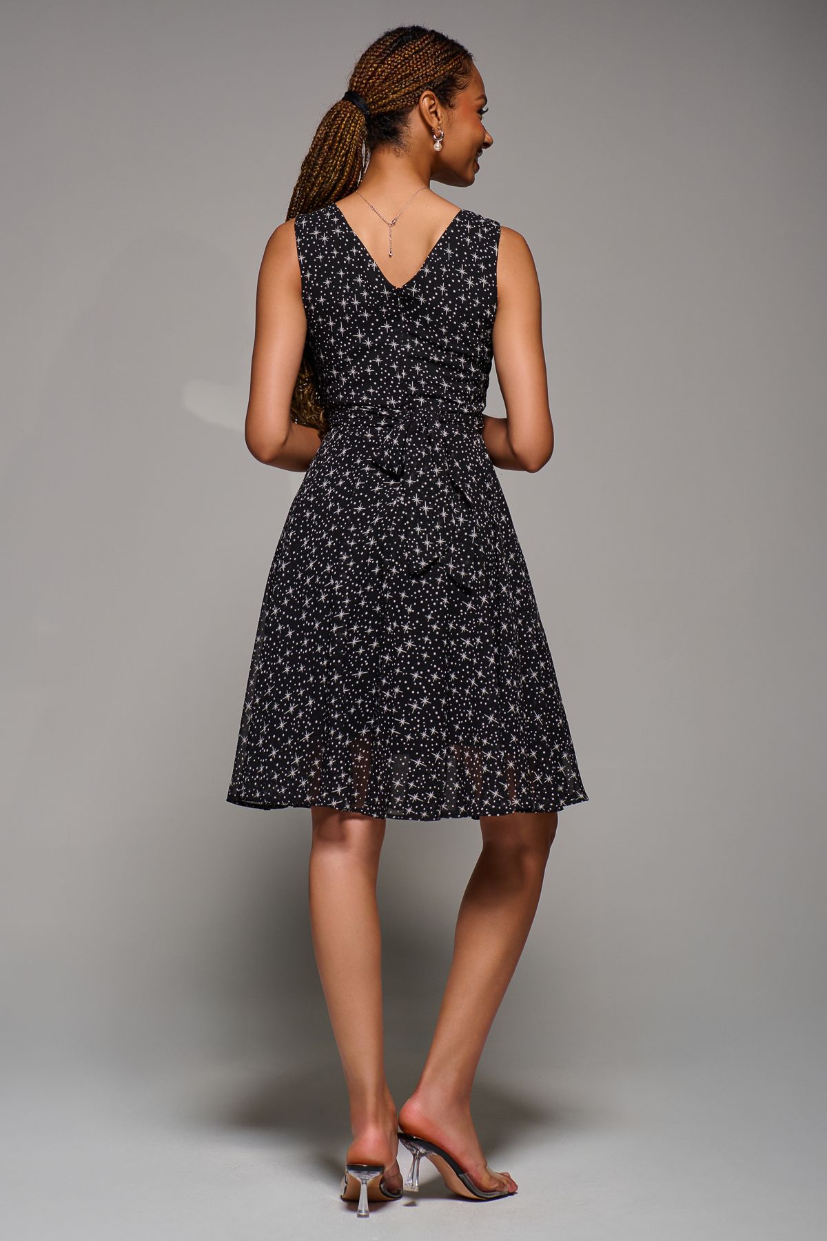 Jolie Moi Printed Fit & Flare Dress