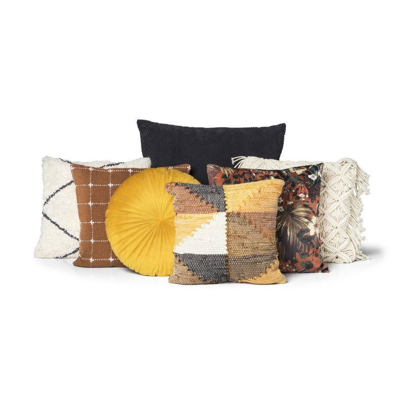 Sierkussen rond - okergeel - &Oslash;45 cm