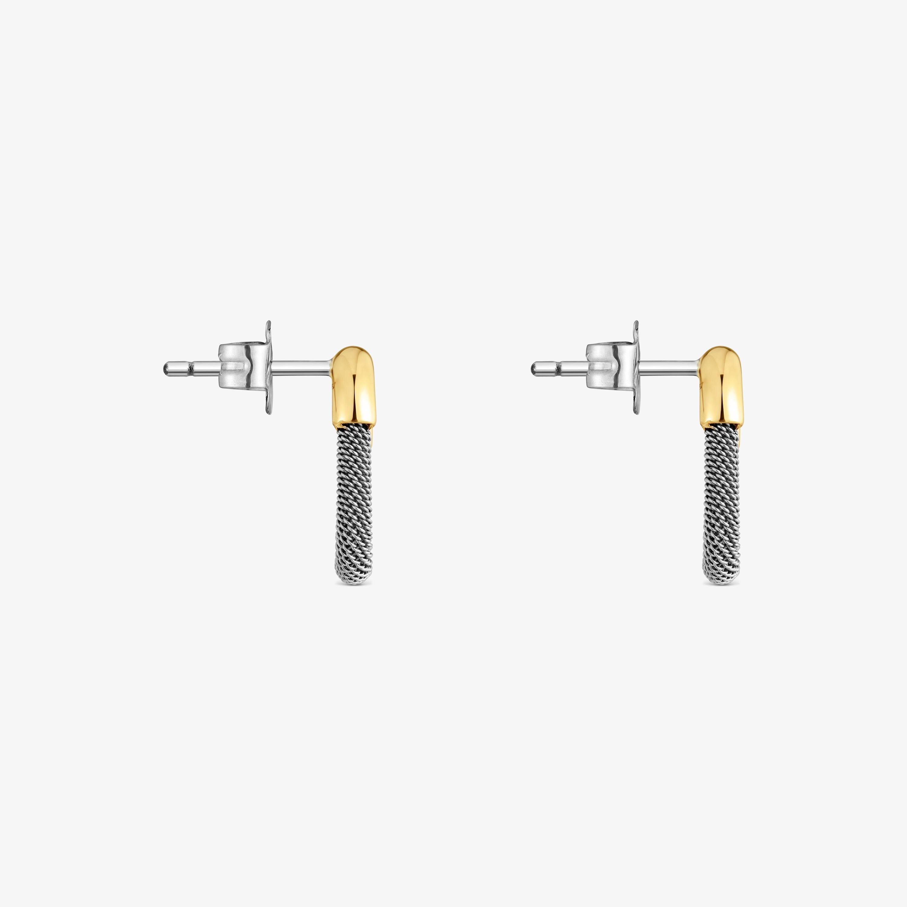 Pendientes de acero y oro 14 kt TOUS Unlock
