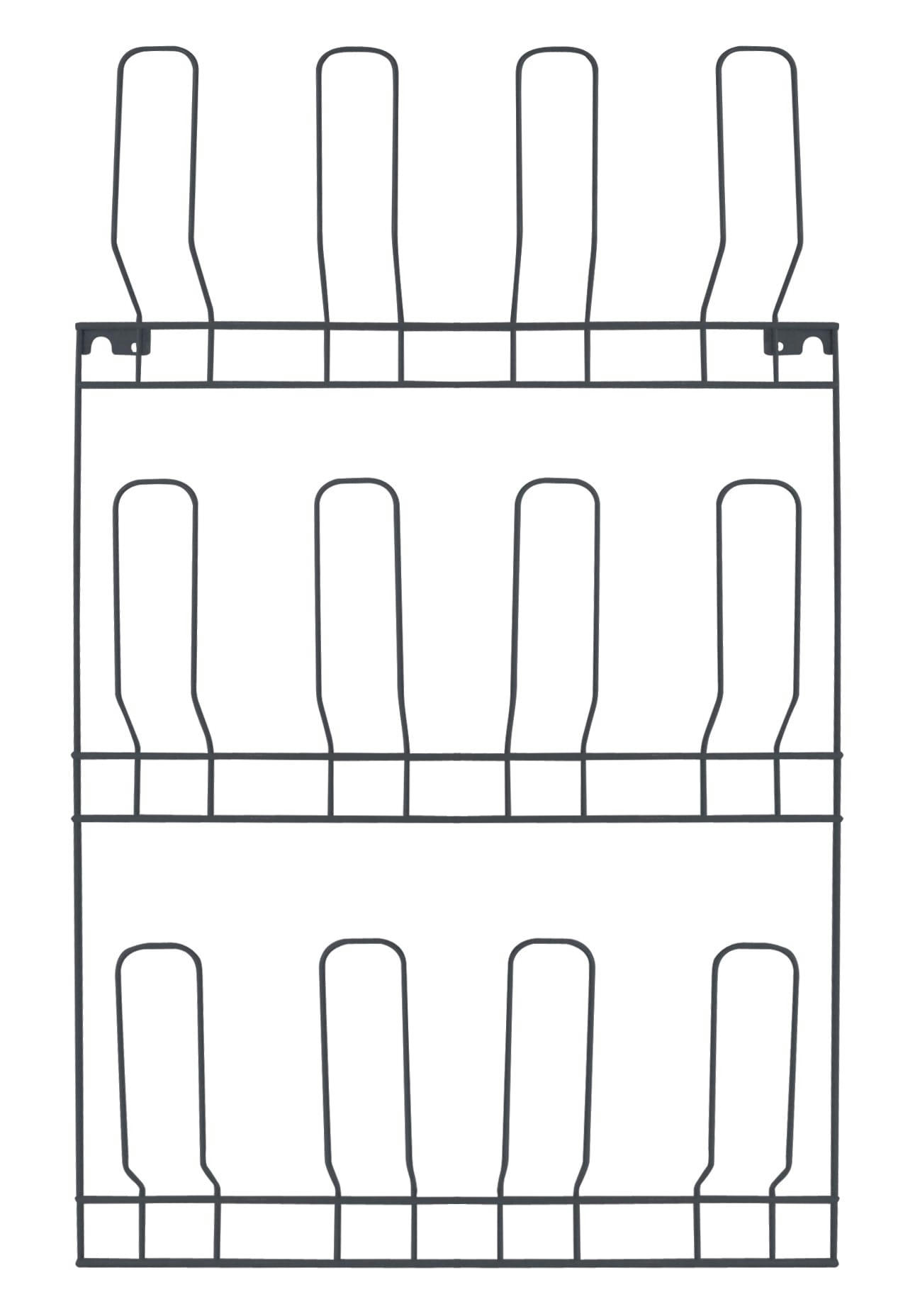 - Range-chaussures pour 6 paires murale en métal gris 6x44x72cm