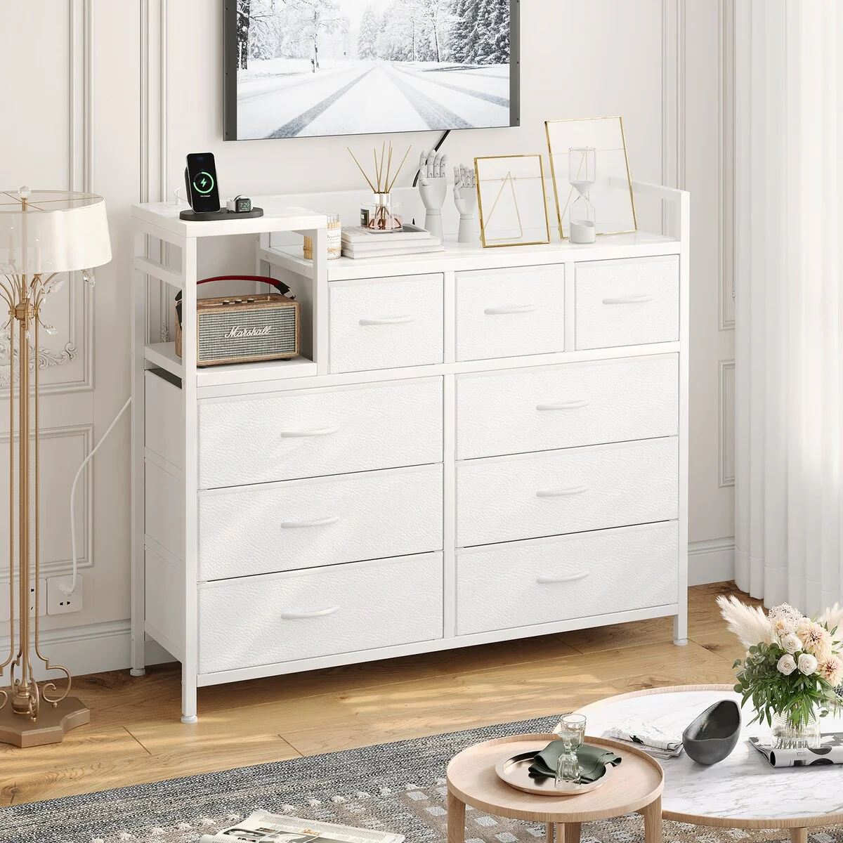 Bedroom Dresser with 9 Drawers