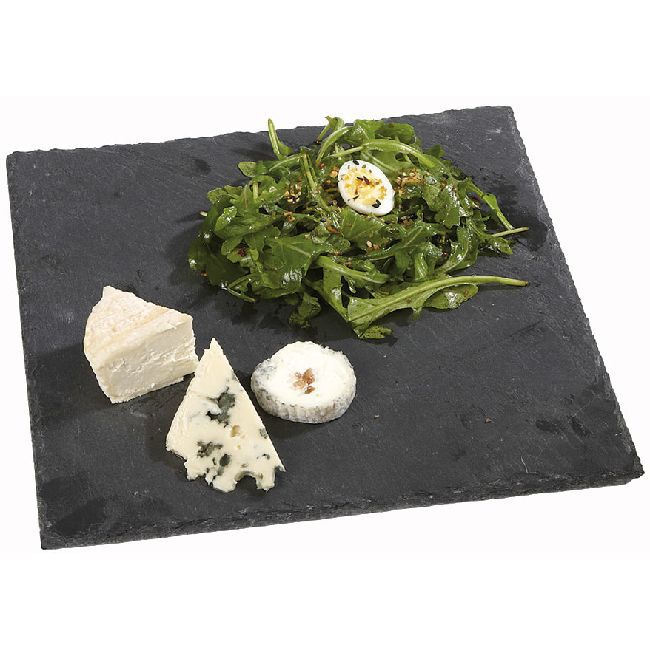 Assiette plate carrée ardoise 25x25cm